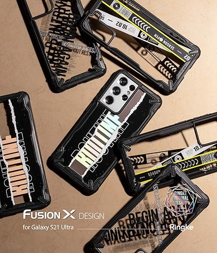 Miniatura 9 de Ringke Diseño Fusion-X compatible con Galaxy S21 Ultra Case Design Print Heavy Duty Shell - Rutina
