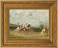 FOLKOR Vintage Gold Plein Air Frame for 24x30 Canvas Paintings - 3.6" Wide DIY Embossed Wood Art Frame, No Glass, Horizontal/Vertical Display