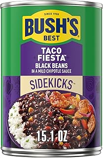 BUSH'S BEST Taco Fiesta Black Beans, Source Of Protein And Fiber, Low Fat, Gluten Free, 15.1 oz