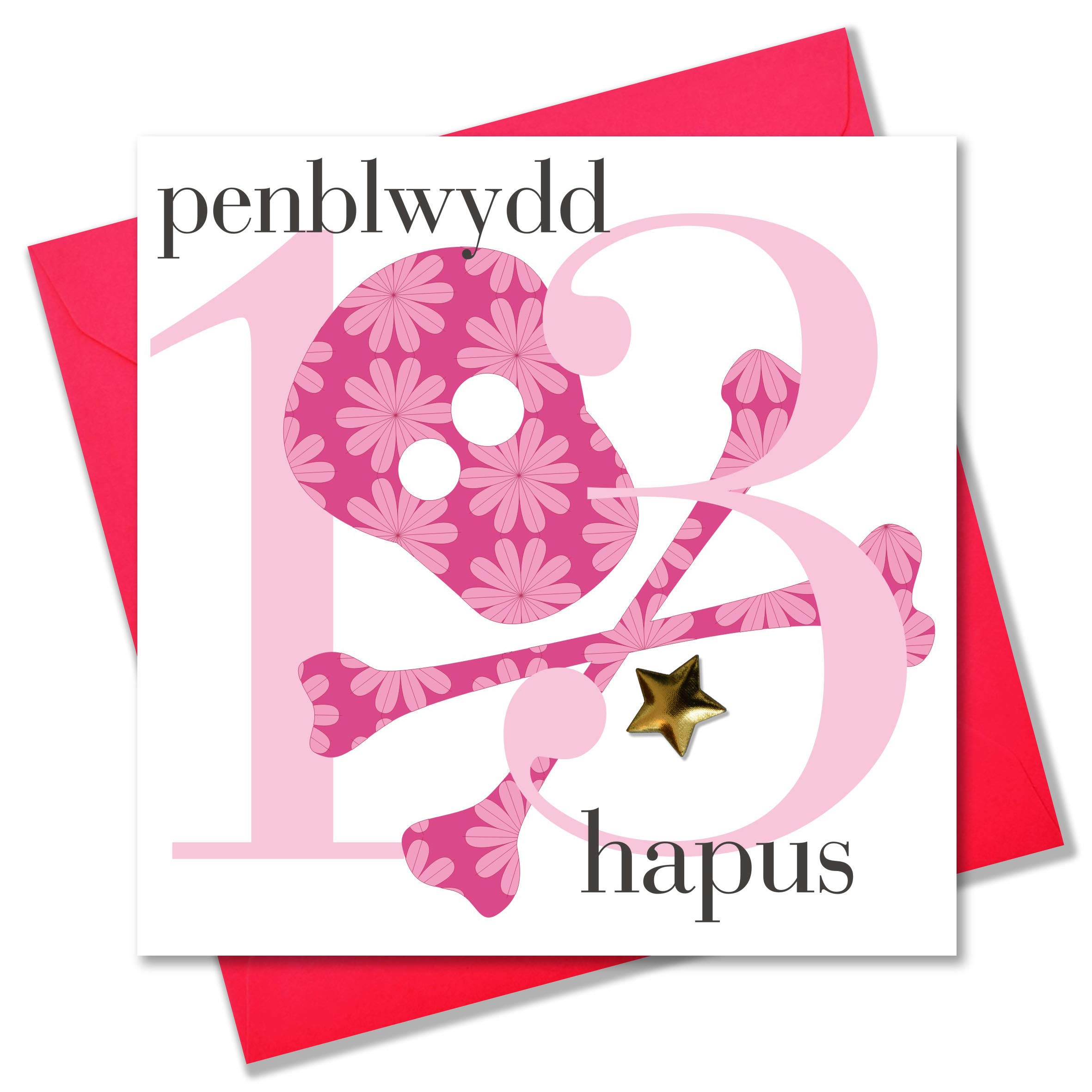 Claire Giles Ages Welsh Penblwydd Hapus Age 13 Girl Birthday Card