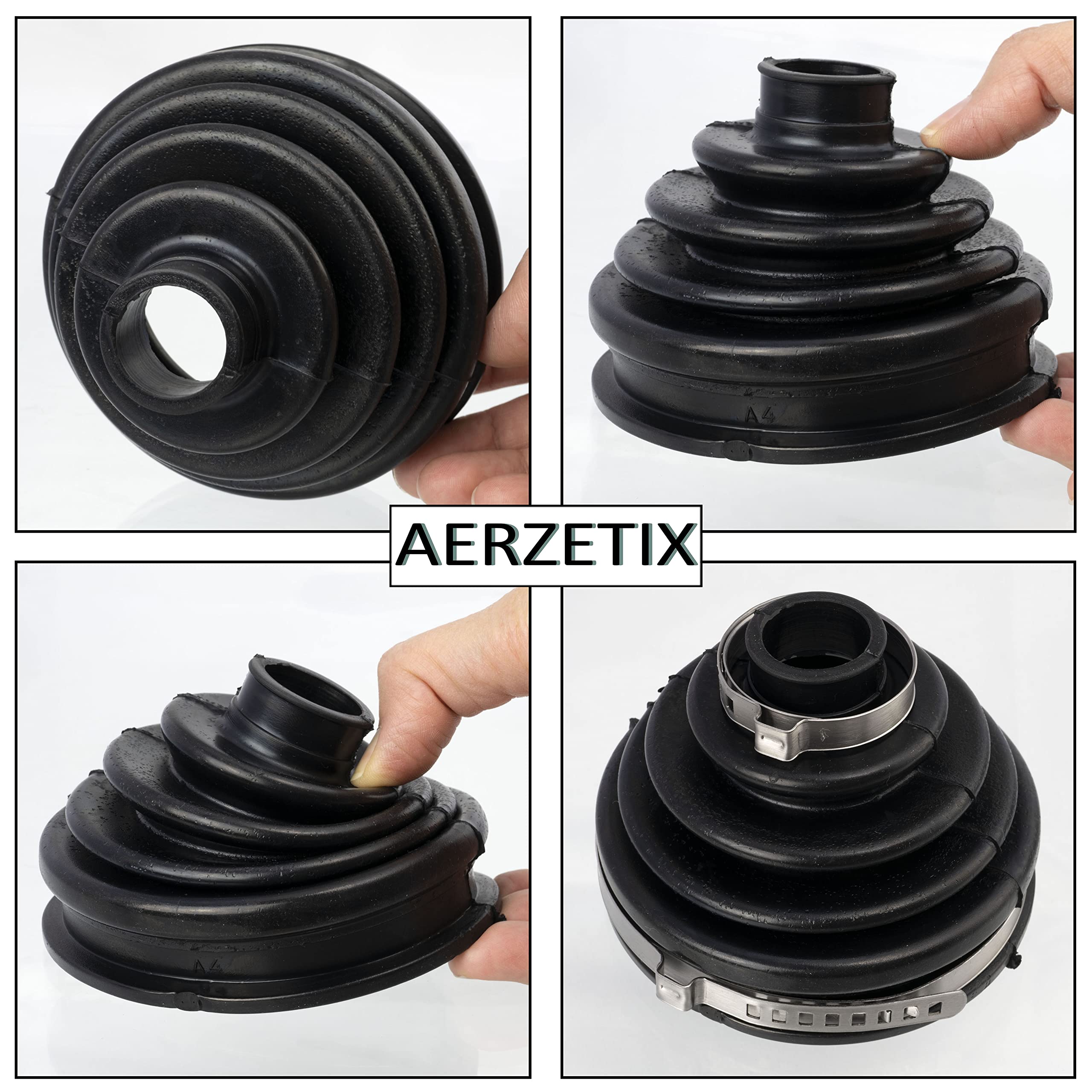 AERZETIX - C66776 - Soufflet de cardan + 2 colliers - côté de montage: des deux côtés de l'essieu avant, côté roue - compatible avec numéros OE 441498203AS, 701498203S