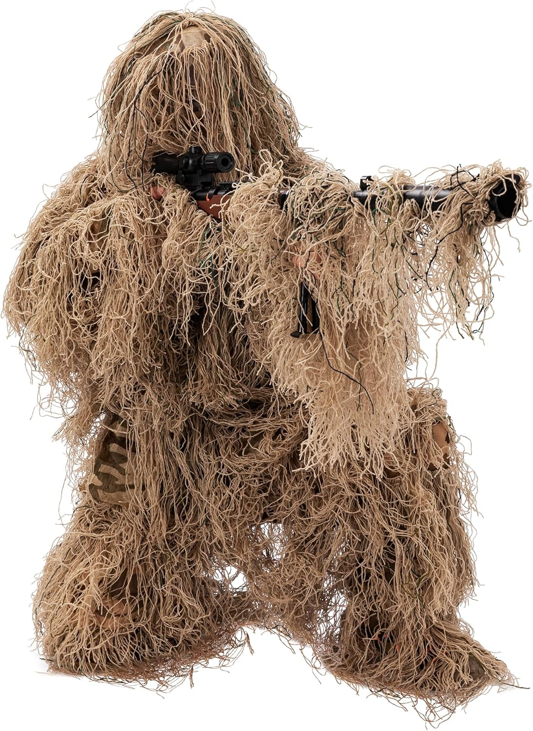 Ghillie Suit for Men, 5 in 1 3D Camouflage Hunting Suits Camo Hunting Clothes for Adults