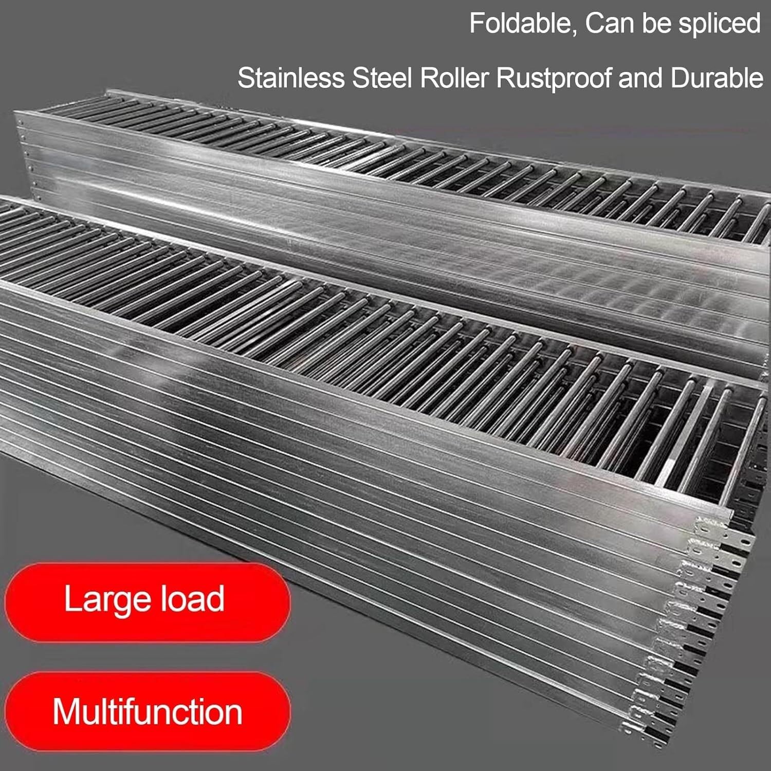 Trasportatore a rulli d'acciaio galvanizzato per logistica di magazzino leggera 50x100cm