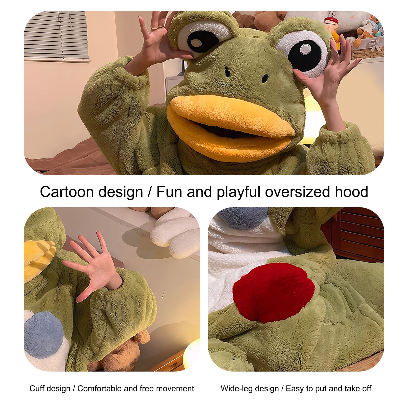 Animale Onesie Adulto – Pigiama in Morbido Rana | Vestiti Da Notte Caldi E Divertenti Unisex, Design Confortevole E Confortevole | Uomini Donne Coppie Casa Dormire Festa Natale Sessione Phot