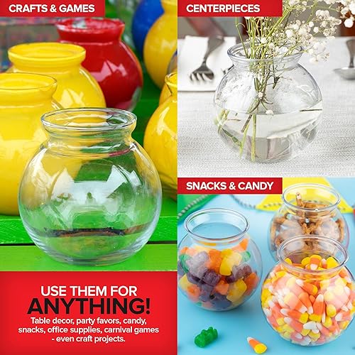 Miniatura 7 de Cuencos pequeños redondos de plástico para fiestas (paquete de 12) mini tazón transparente de 16 onzas, vasos inastillables para bebidas, centros de
