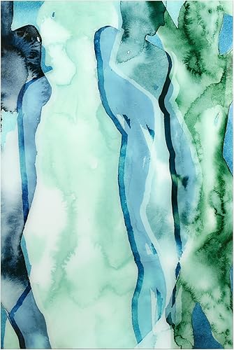 Empire Art Direct Water Women I - Panel de vidrio templado flotante sin marco, arte de pared rectangular, 48 x 32 x 0.2 pulgadas, listo para colgar