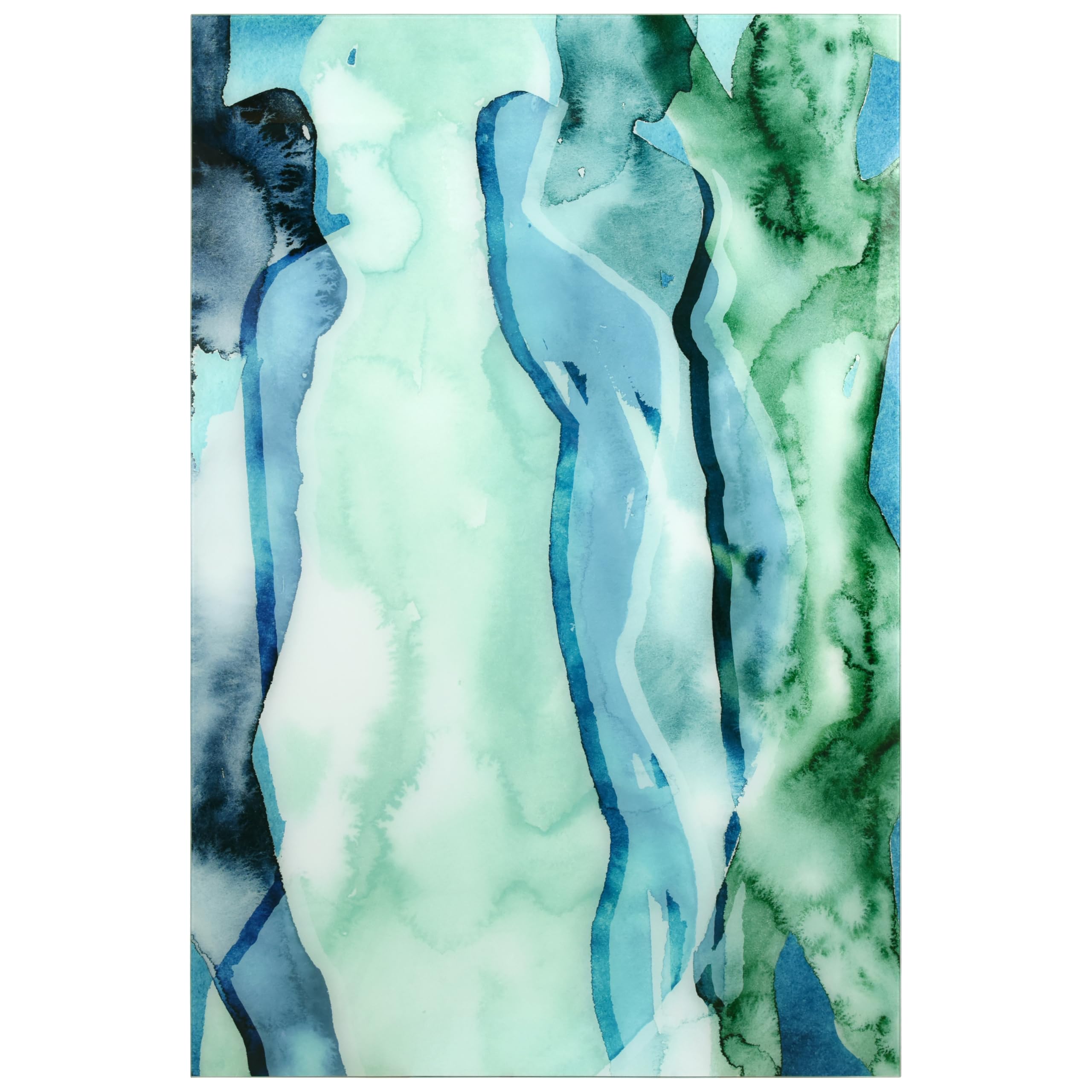 Empire Art Direct Water Women I Frameless Free Floating Tempered Glass Panel Graphic Rectangular Wall Art, 48" x 32" x 0.2", Ready to Hang