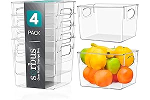 Sorbus Medium Clear Clothes Organizer Storage Bins for Shelves