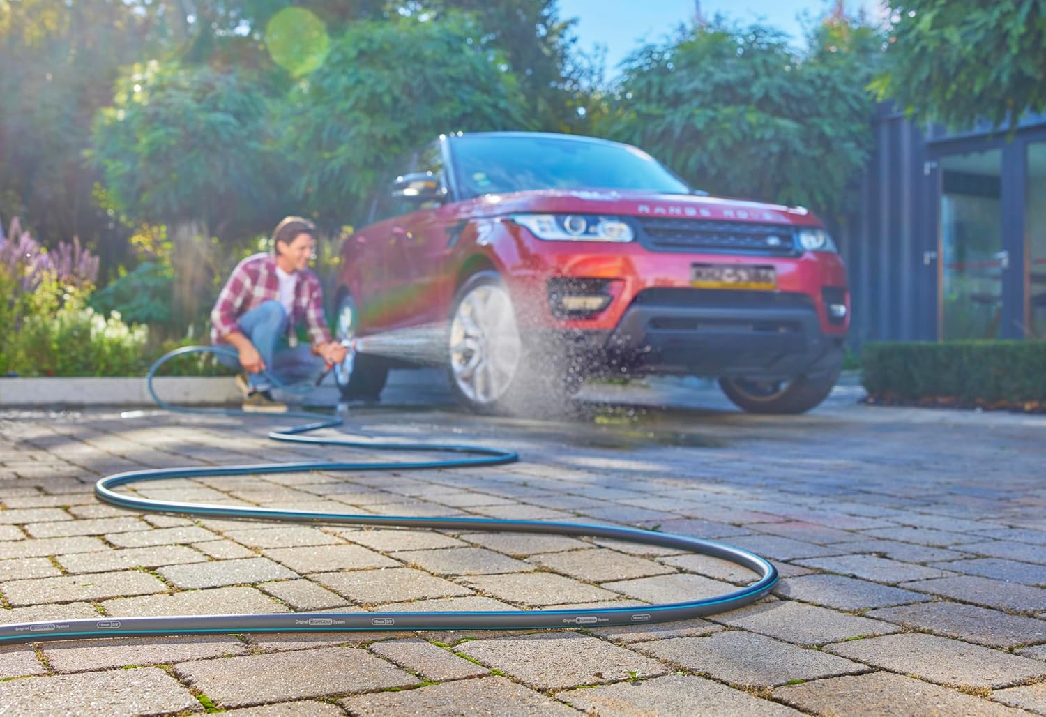 GARDENA 20532 | 75' Foot 5/8" Heavy-Duty Hose | Heavy-Duty 5-Ply Design, Includes US Hose Threads, European Made, Kink-Resistant