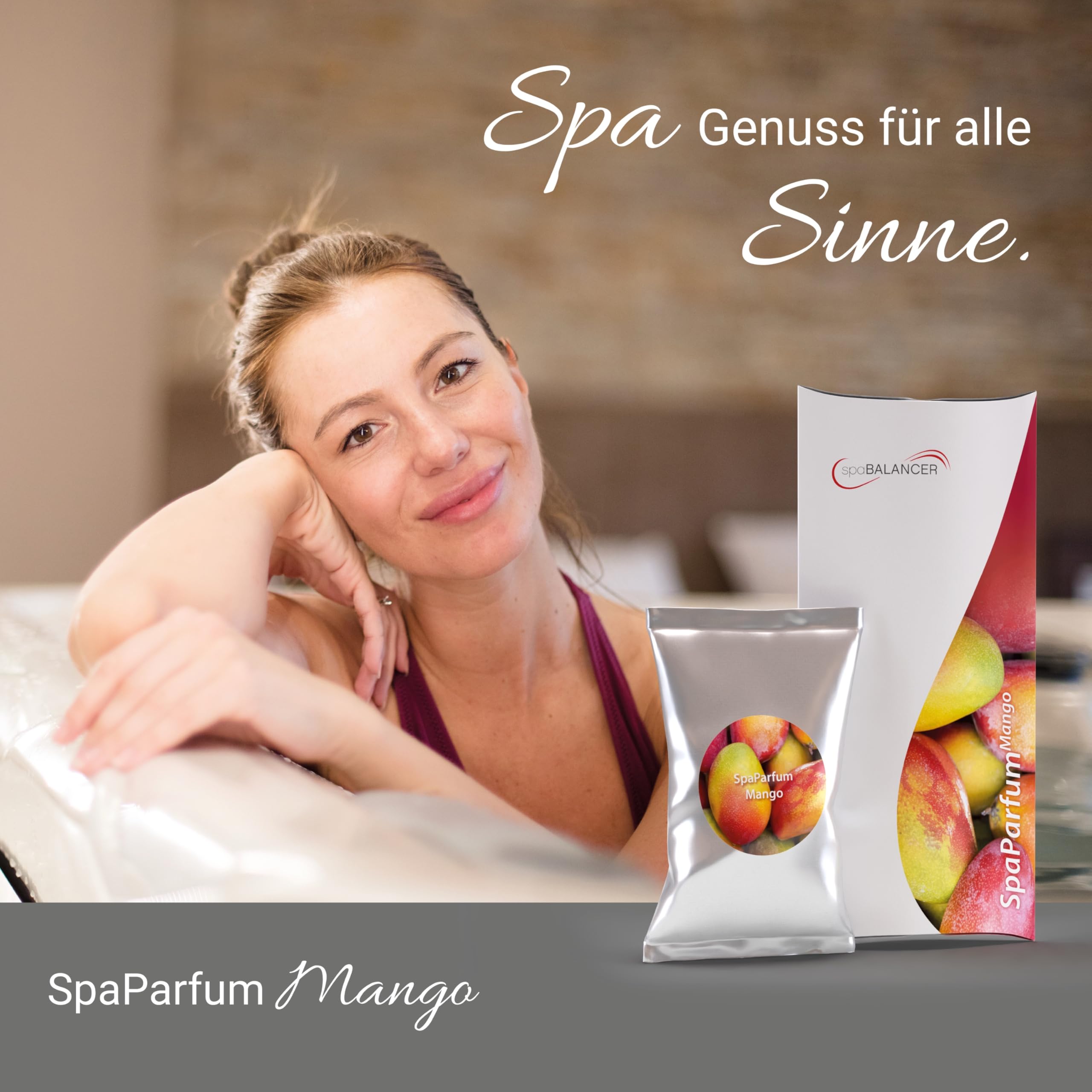 SpaBalancer SpaParfum Mango – Whirlpool Duft mit fruchtig exotischem Mango Aroma – Spa Parfum für Whirlpool, Jacuzzi & Hot Tub – langanhaltender Whirlpool Duft ohne Alkohol – bis zu 8 Wochen