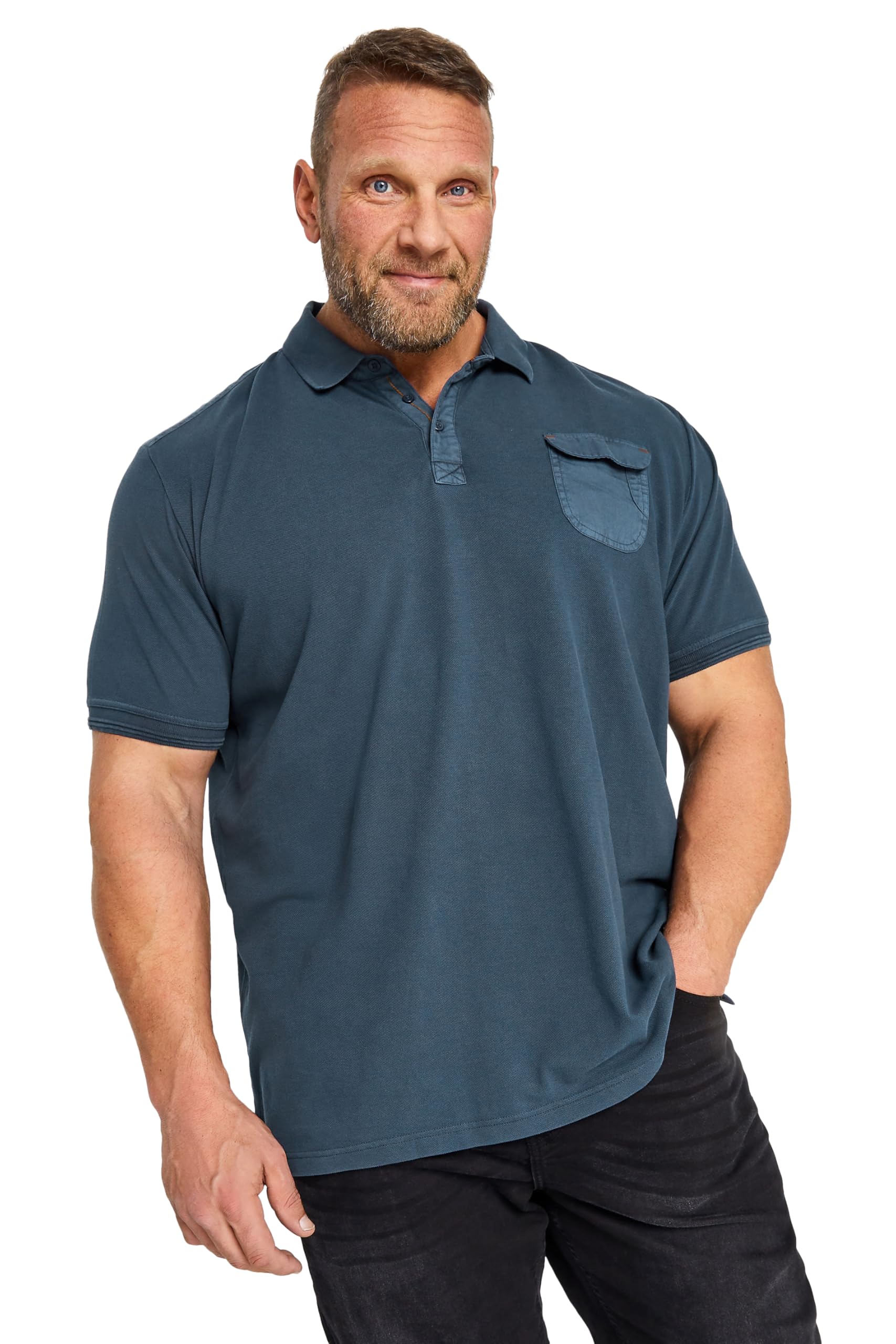 BadRhino Big & Tall Navy Pocket Polo Shirt - Men's - Plus Size Curve