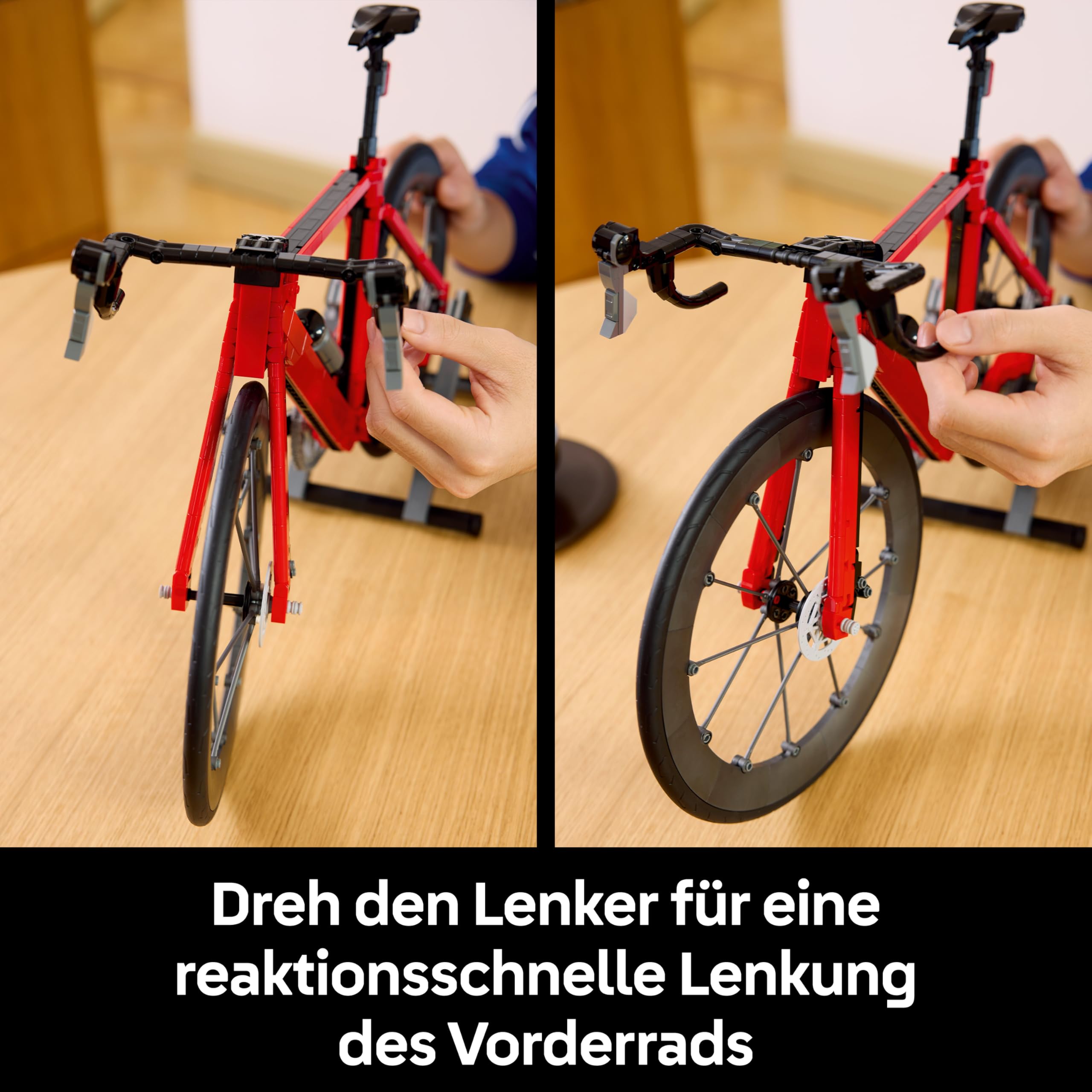 LEGO Icons Rennrad - Modellbau für Erwachsene - inkl. Gummireifen, Schaltwerk und Hinterradständer als Schreibtisch Deko - Geschenkidee für Radsportfans - 11380