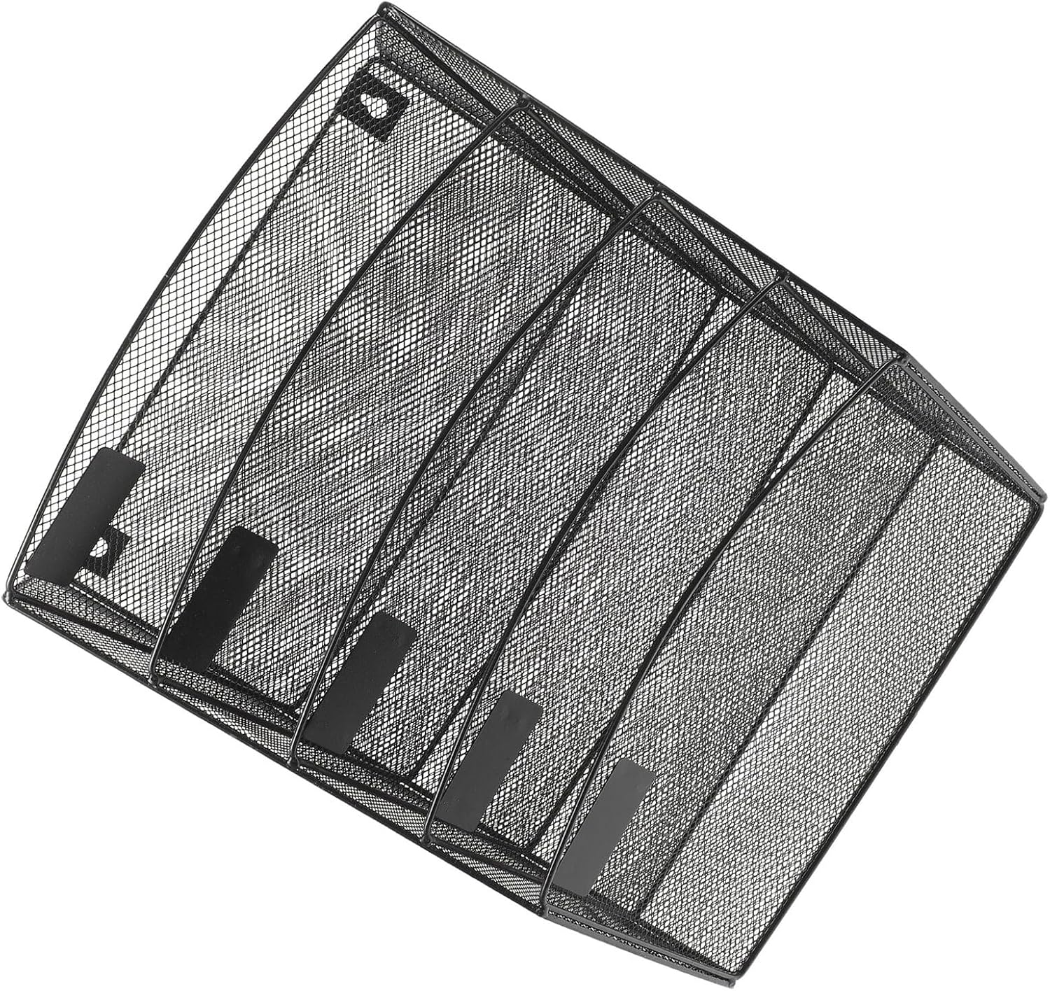 Cabilock Wall-mounted Metal File Rack 5-tier Black Magazine Stand Multi-use Office File Organizer Pamphlets Display Holder for Home and Workplace