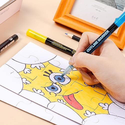 Miniatura 78 de Mr. Pen Rompecabezas en blanco - Paquete de 8, 28 piezas/paquete, 5.5 x 8.1 pulgadas, blanco, rompecabezas en blanco para dibujar