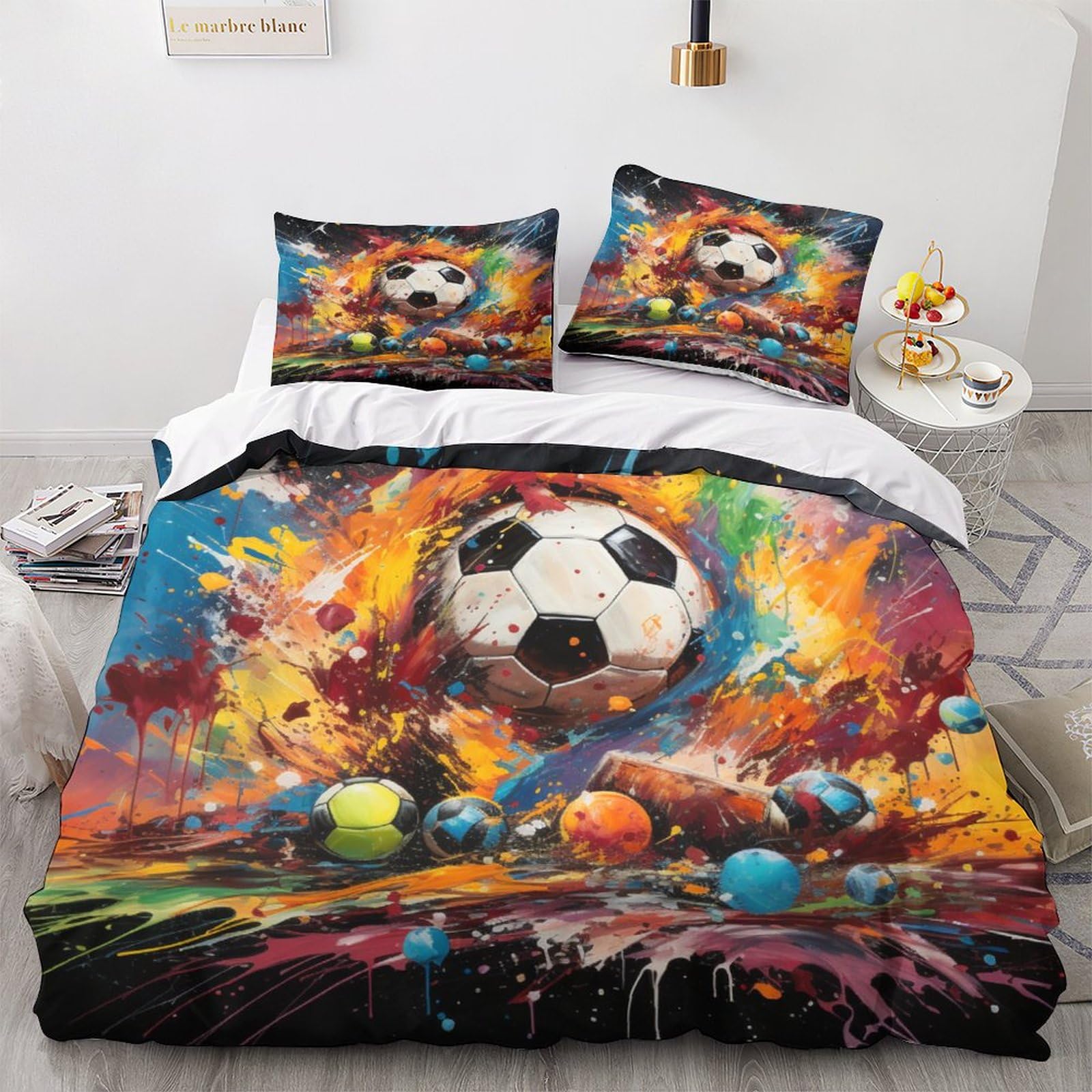 Housse de couette football 3D pour relooker la chambre des ados et des enfants