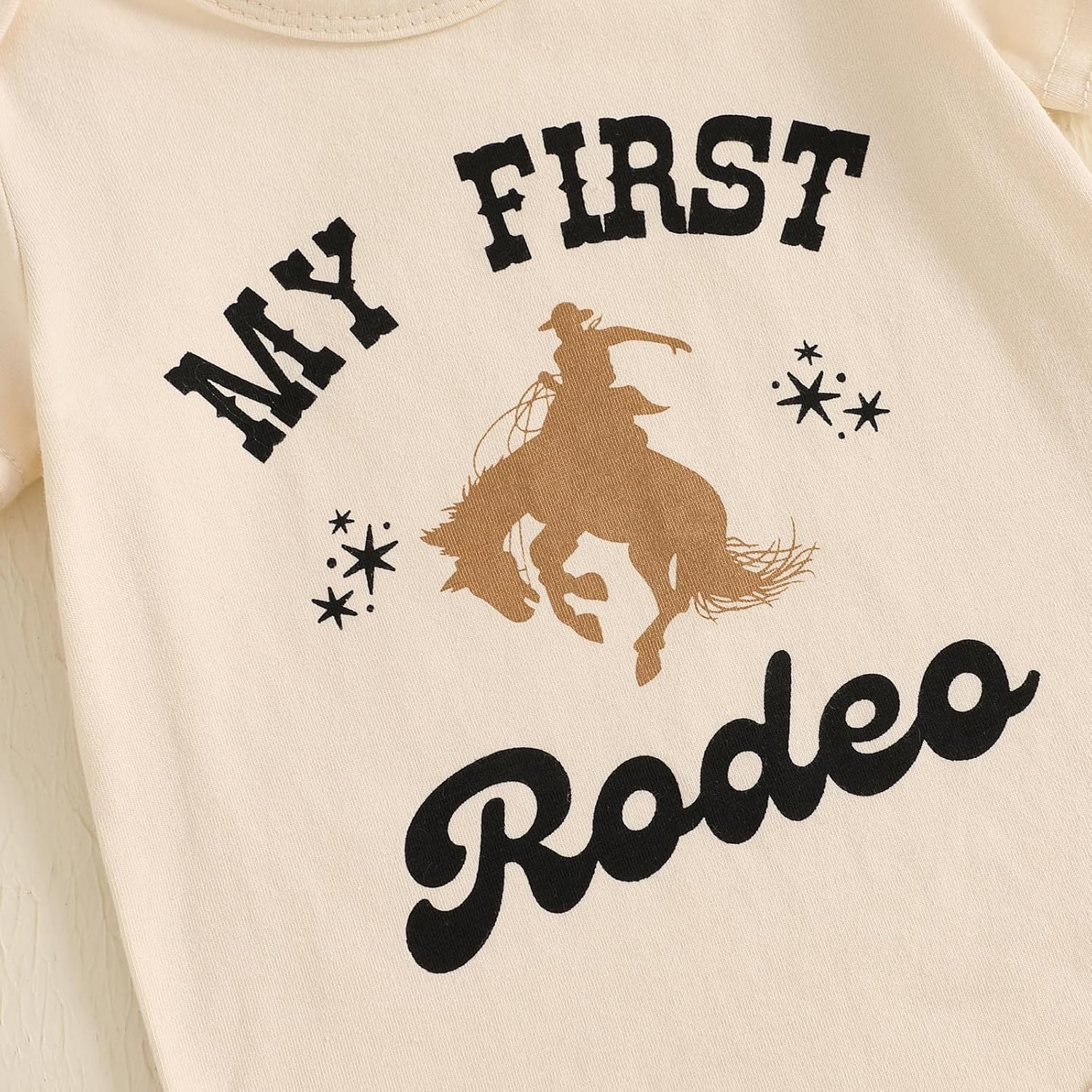 SAYOO This Is My First Rodeo Country Cowboy Funny Infant Baby Boy Bodysuit Long Pants Hat 3Pcs Western Coming Home Outfit - Image 7