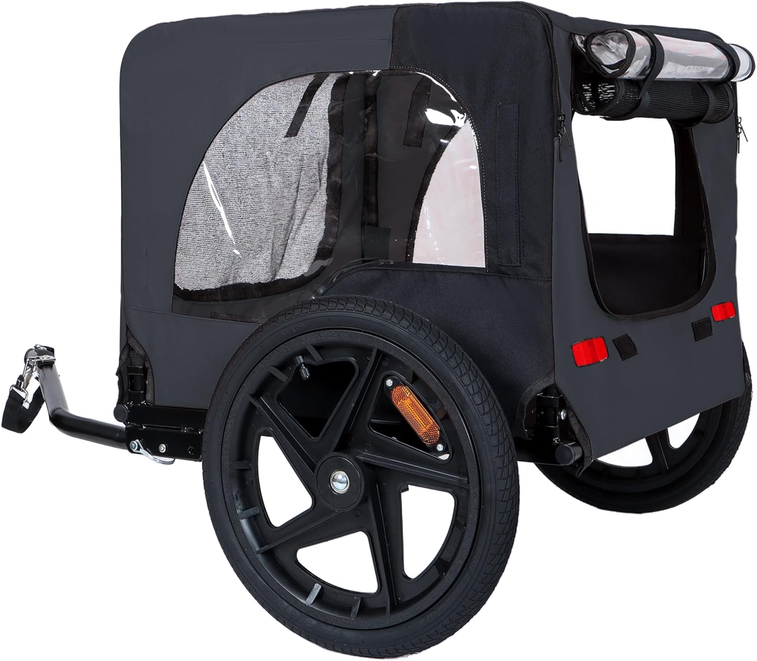 Foldable Pet Bike Trailer w/16 All-Terrain Wheels,Universal Hitch&Safety Belt.Waterproof Cover,mesh Ventilation,Crash Guard&Reflective Strips for Safety.Dog/Cargo Carrier Cart