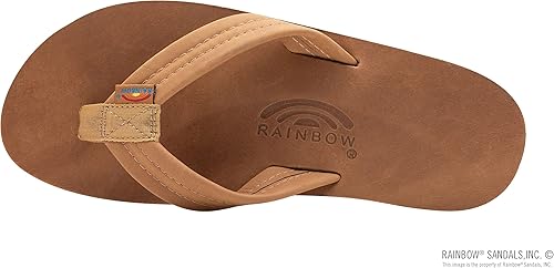 Miniatura 3 de Rainbow - Sandalias de cuero para hombre, doble capa con arco y banda ancha
