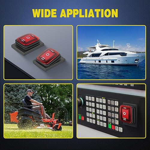 Vista 44 de Nilight 3 Pack Rocker Switch with Night Glow DIY Stickers On Off 5 PIN SPST LED Light Switches with Green Backlit 12V/24V Toggle for Cars Trucks RVs