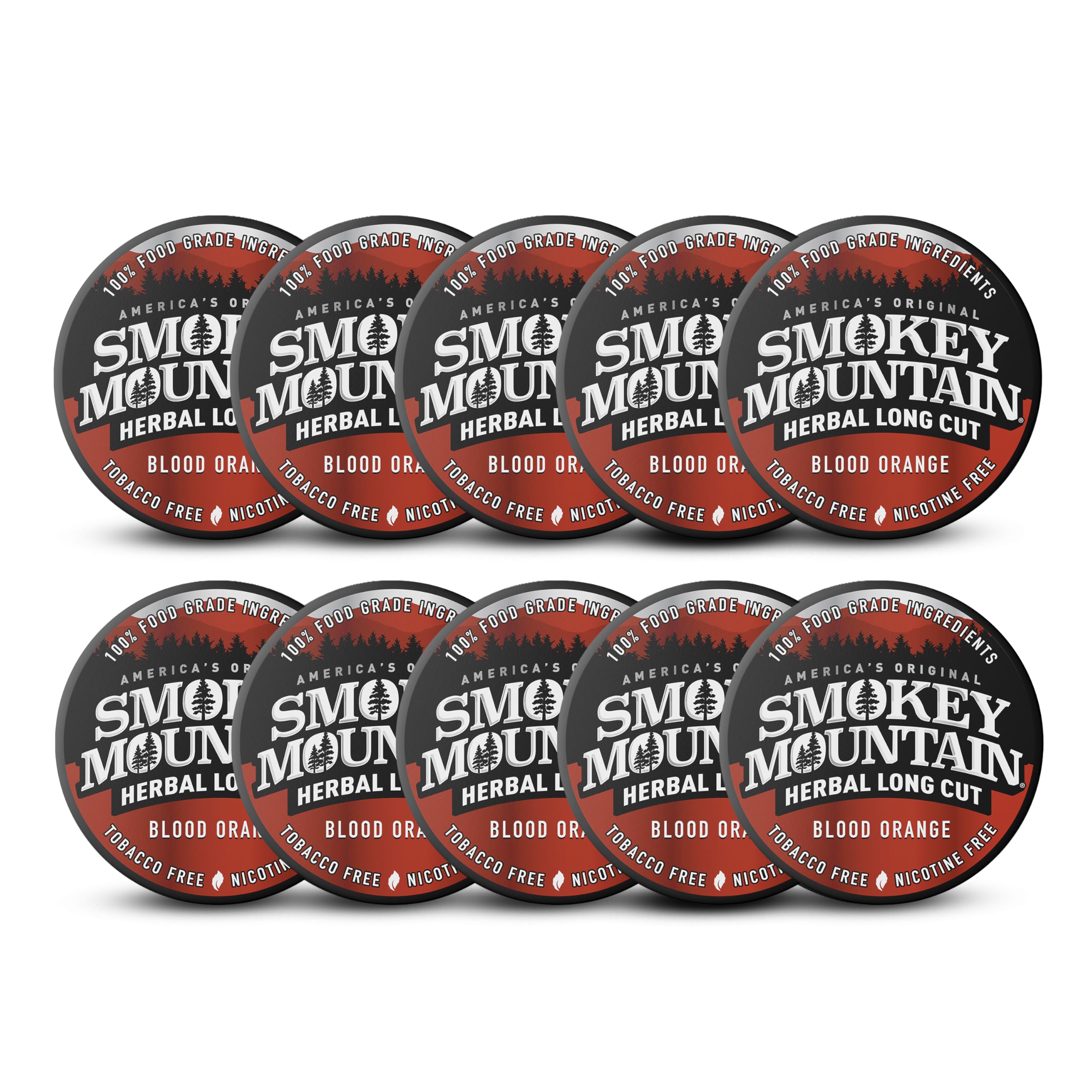 Smokey Mountain Herbal Long Cut Blood Orange, 10 Can Box