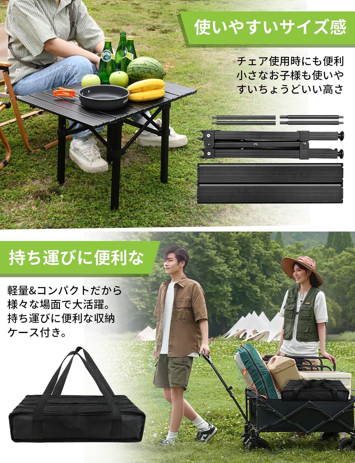 Amazon.co.jp: キャンプテーブル 折り畳み 【2024最新型・安定性アップ 