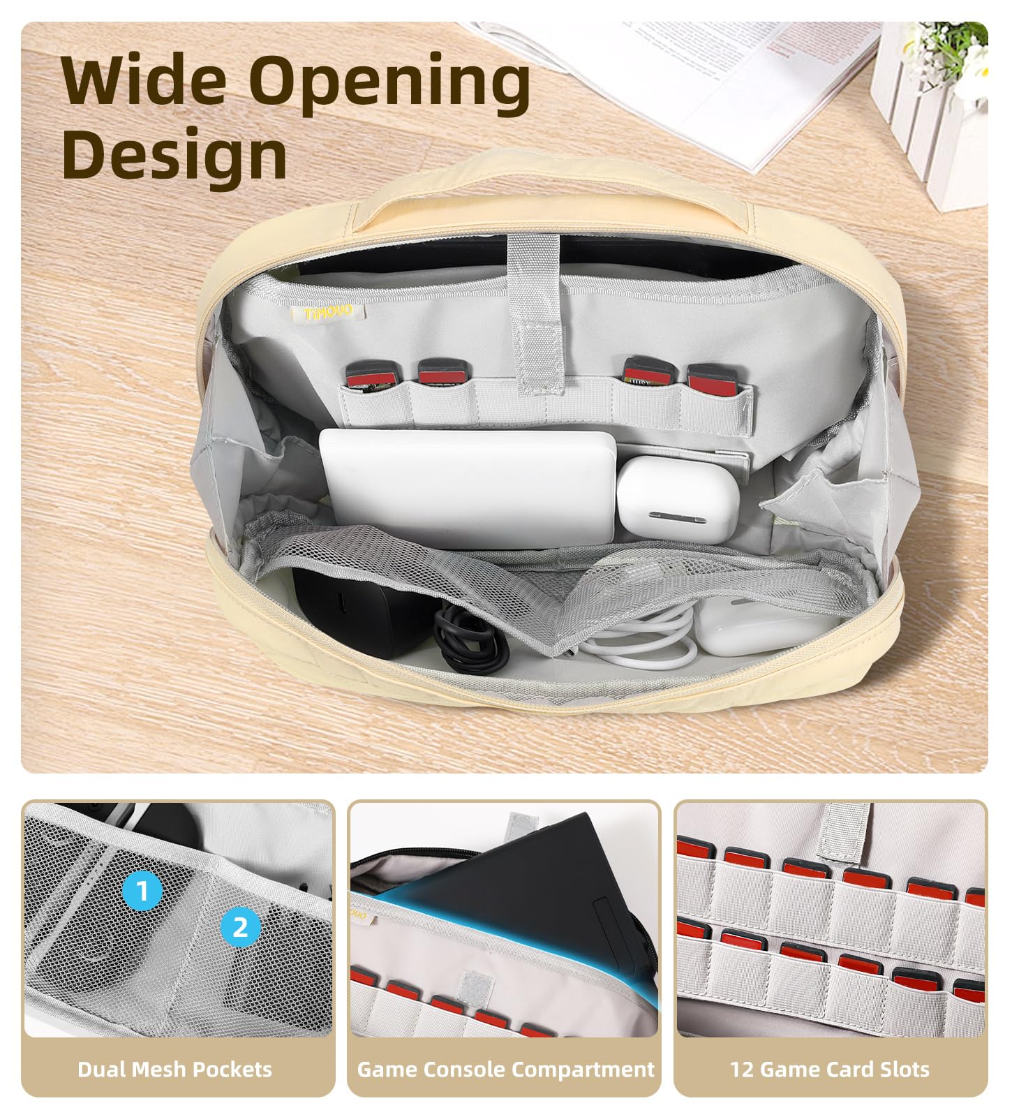 TiMOVO Bolsa Acolchada Portátil Compatible con Switch 2,Albaricoque