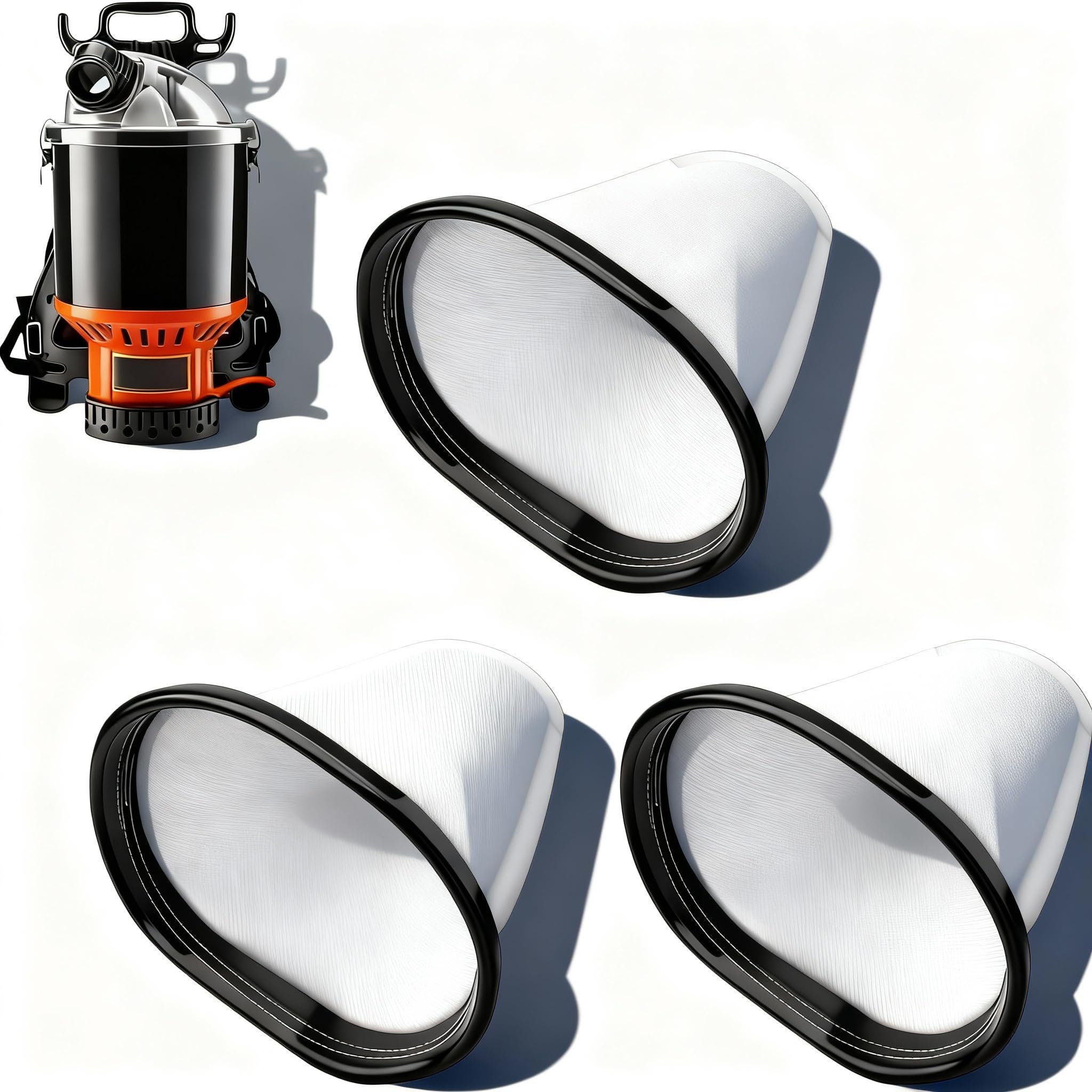 2KE2105000 - Forro de bolsa de tela HEPA para aspiradora Hoover y Royal Backpack de tela, bolsa de filtro de tela HEPA compatible con Hoover C2401 y C2401010, para Royal RY4000 y RY4001, paquete de 3
