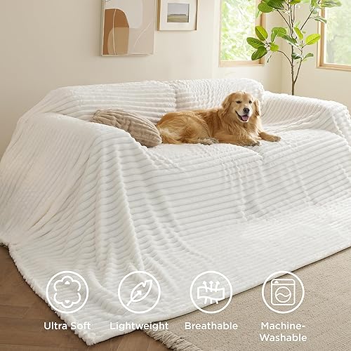 Miniatura 411 de Bedsure GentleSoft Twin Blanket for Couch - Cozy Soft Blankets for Women, Cute Small Fleece Throws for Girls, Light Grey, 60x80 Inches