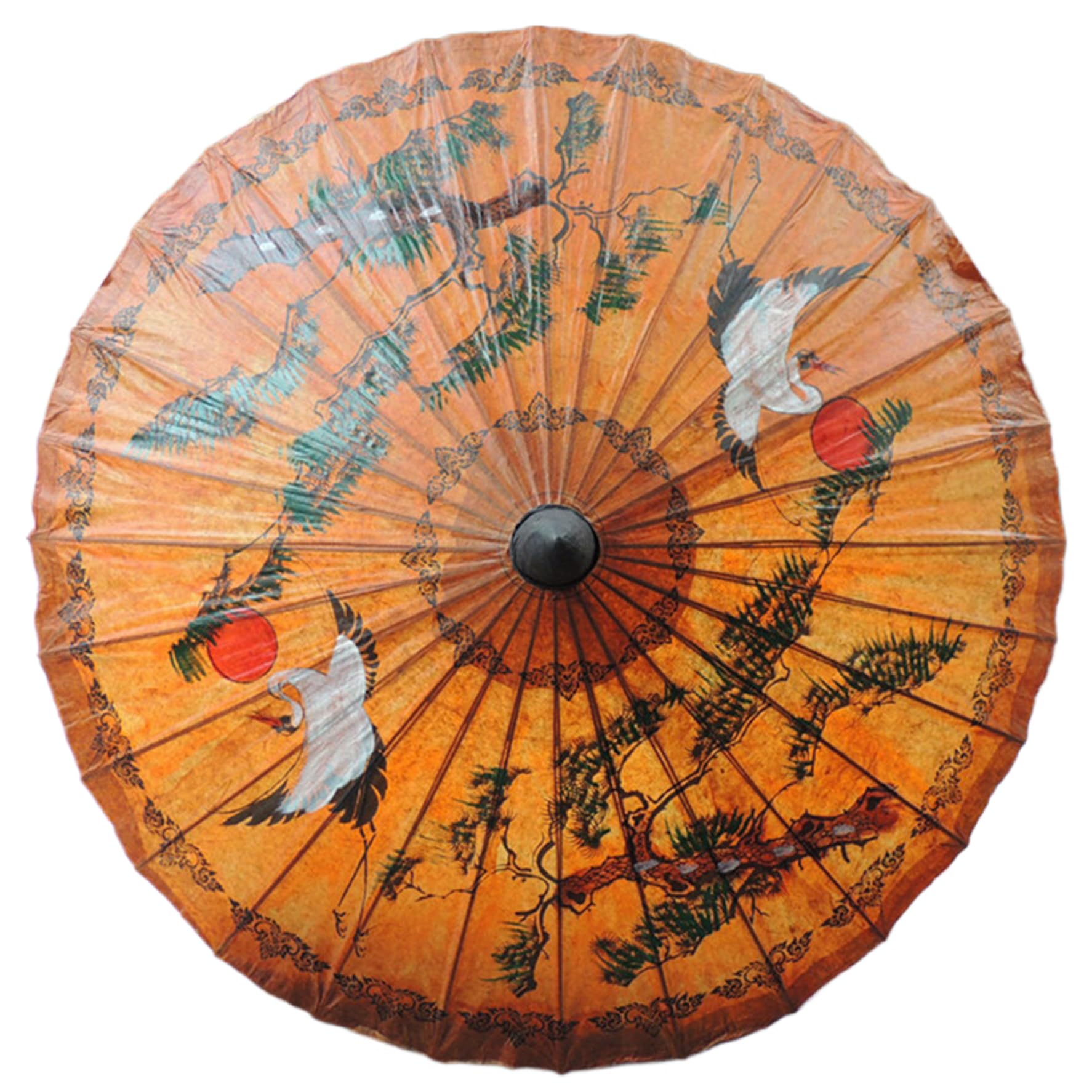 CNAFGBGG Paper Umbrellas Waterproof Paper Parasol Red-Crowned Crane Pattern Chinese Umbrella Oiled Parasol Umbrella for Parties Photography Costumes Decoration..