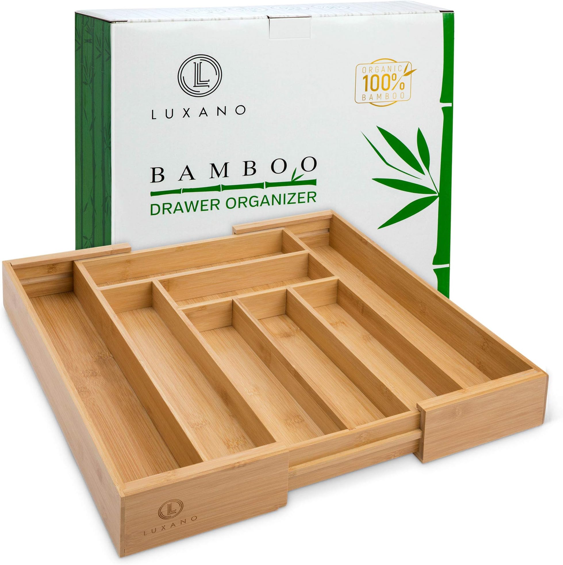 Bamboo Silverware Organizer has Double-Strength Dividers and Extra-Deep Compartments. Furniture-Grade Organic Bamboo (No MDF) Flatware Organizer. Kitchen Utensil Drawer Organizer in Beautiful Gift Box