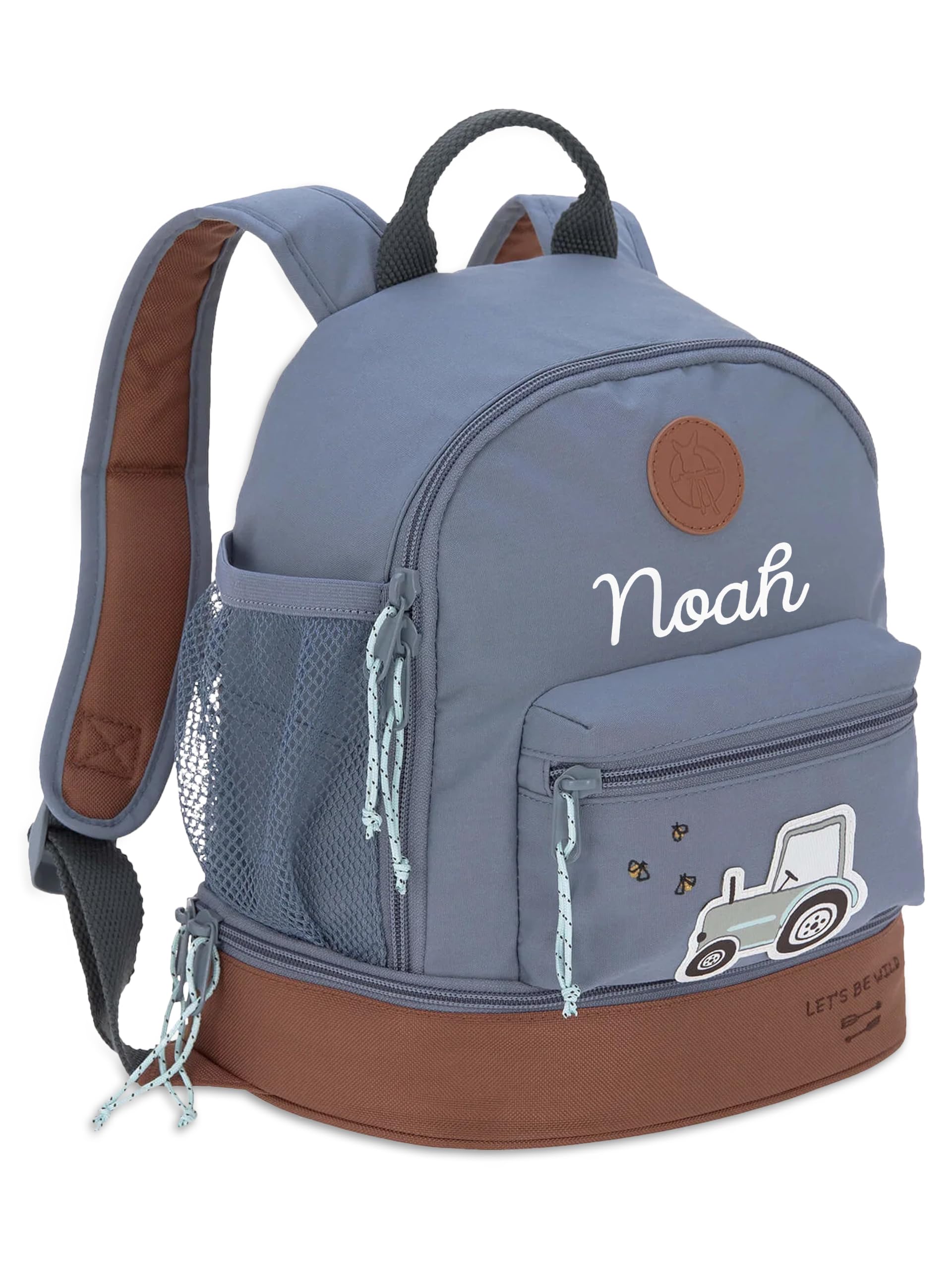 wunderwunsch Lässig personalisierter Kindergartenrucksack Jungen, Brustgurt | Kitarucksack für Kinder ab 3 Jahren mit Namen, Mini Backpack, robuste Kita Tasche Jungs und Mädchen mit Motiv
