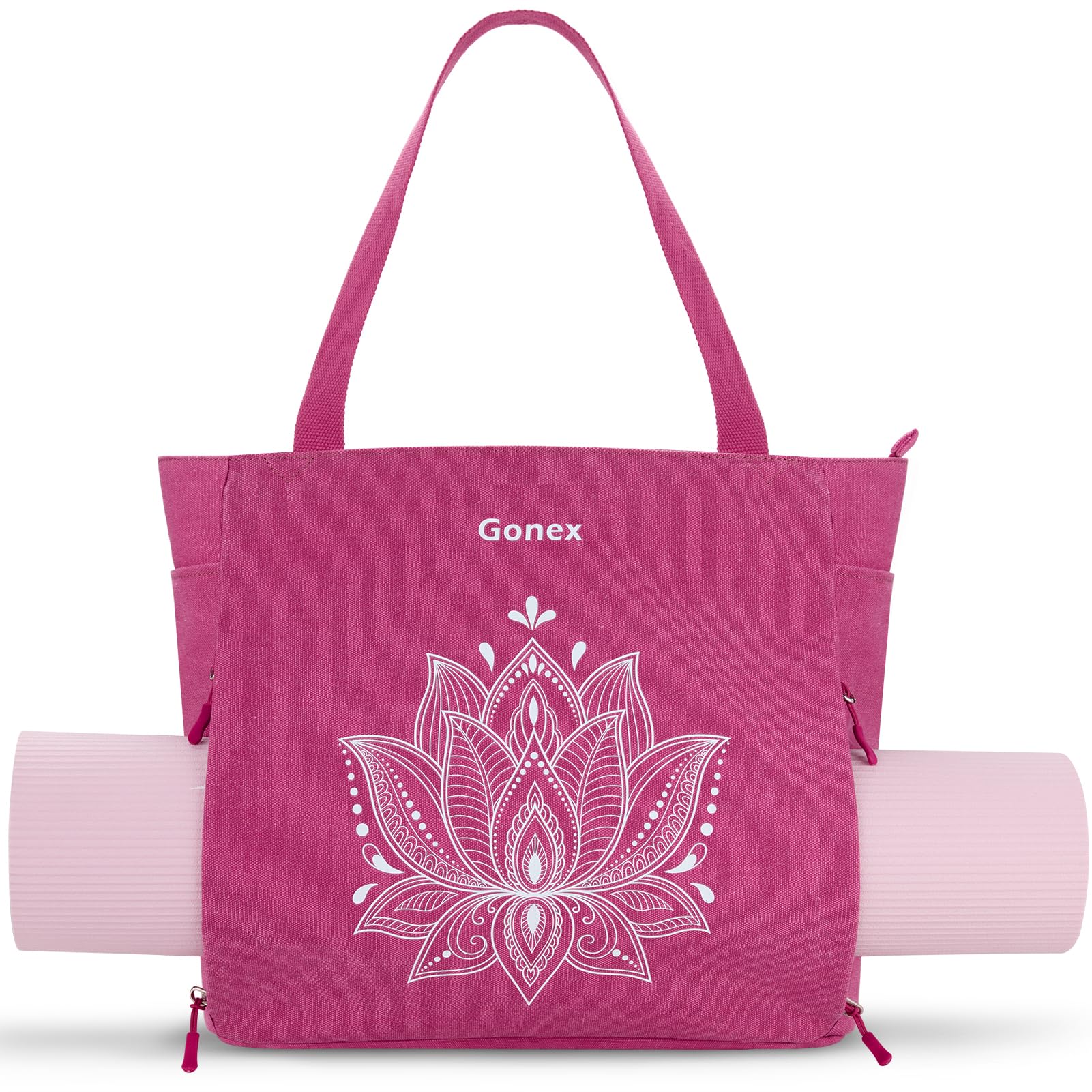 Gonex Borsa per Tappetino Yoga, con Accesso Facile e Tasche Multiple Yoga Mat Bag in Tela Impermeabile, per Donna e Uomo, Perfetta per Palestra e Pilates
