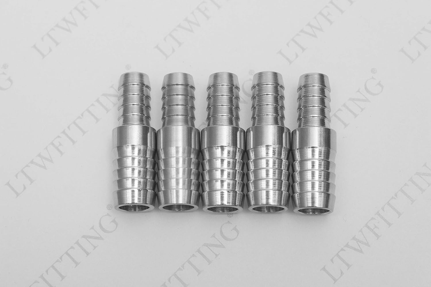 LTWFITTING Bar Production Stainless Steel 316 Barb Splicer Mender 1/2" Hose ID x 3/8" (10mm) Hose ID Fitting Air Water Fuel Boat (Pack of 5) - Image 3