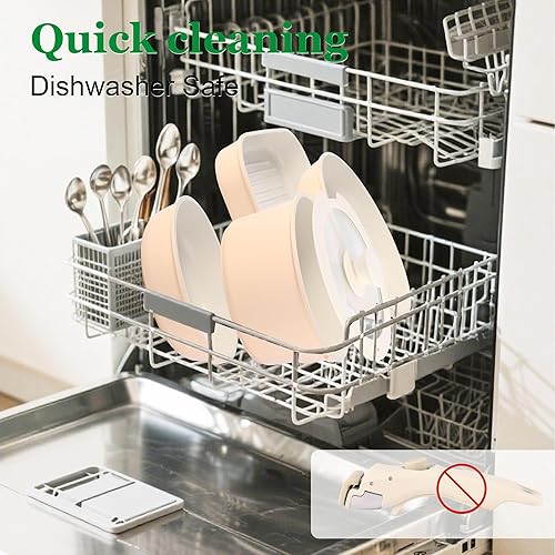 Miniatura 6 de Juego de 12 utensilios de cocina de cocina con mango desmontable, juegos de ollas y sartenes antiadherentes, juego de sartenes de inducción para