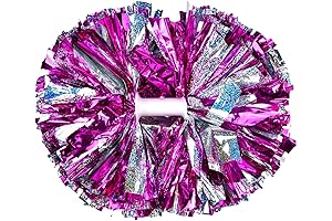 2 Pack Cheerleading Pom Poms with Handle for Team Spirit Sports Dance