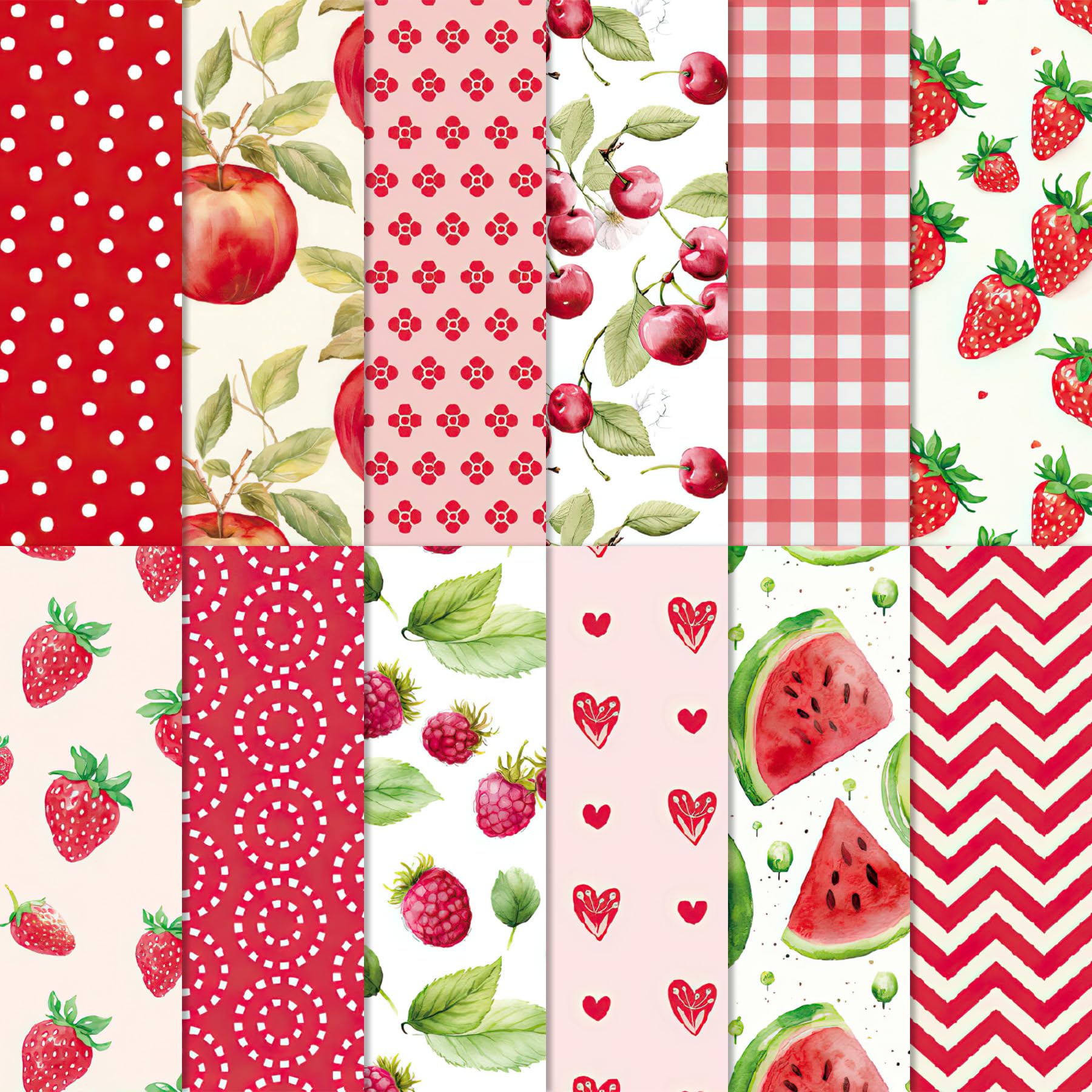 RAORAOYUE Scrapbook Paper Pad 6x6, Summer Fruit Cardstock, 24 Sheets