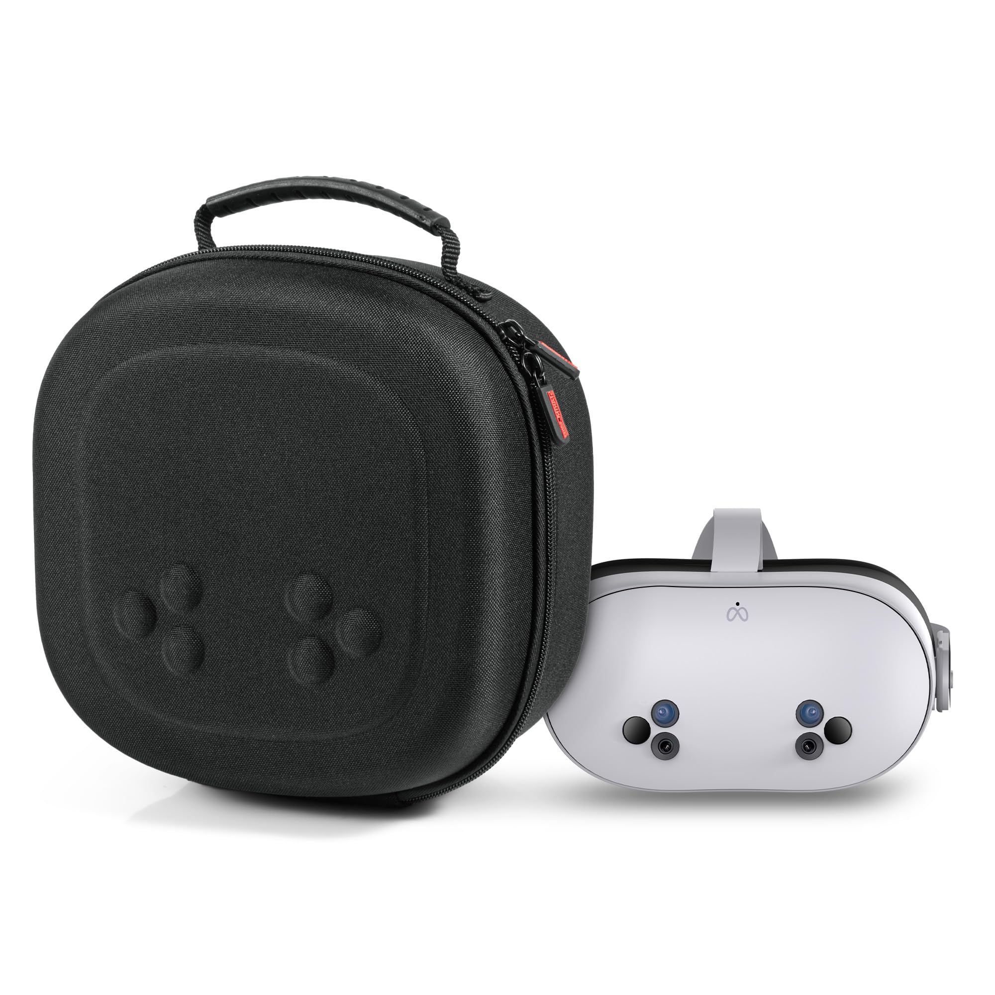 DEVASO Hard Carrying Case for Meta Quest 3S/Quest 3/Vision Pro, VR Gaming Headset and Touch Controllers Accessories Travel Carry Case, Small Hard Shell Storage Case for Apple Vision Pro, Black