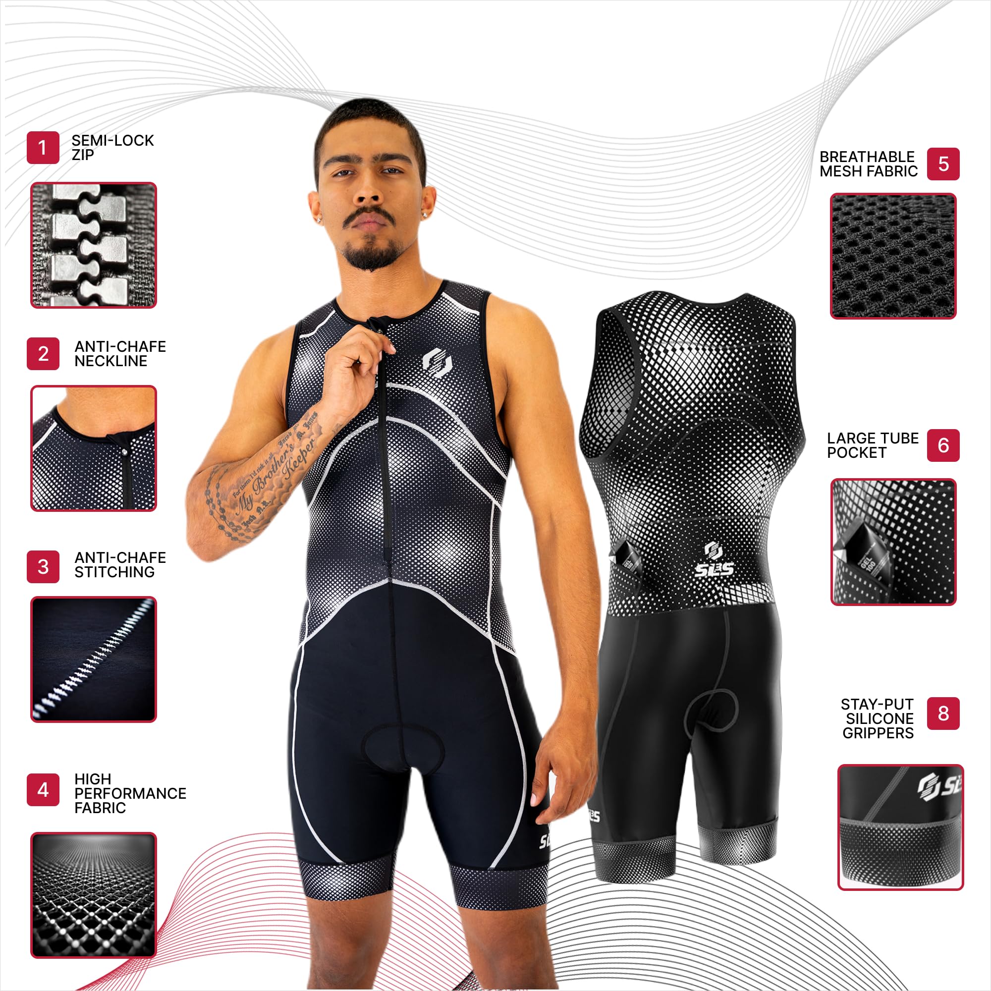 SLS3 Triathlon Suit Mens, Premium Pro Trisuit for Men - Image 2