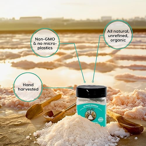 Miniatura 4 de Sal celta gris grueso 1 lb (16 oz)  Celta orgánica, totalmente natural, cosechada a mano y sin refinar  Rica en 82 minerales y electrolitos  Sal