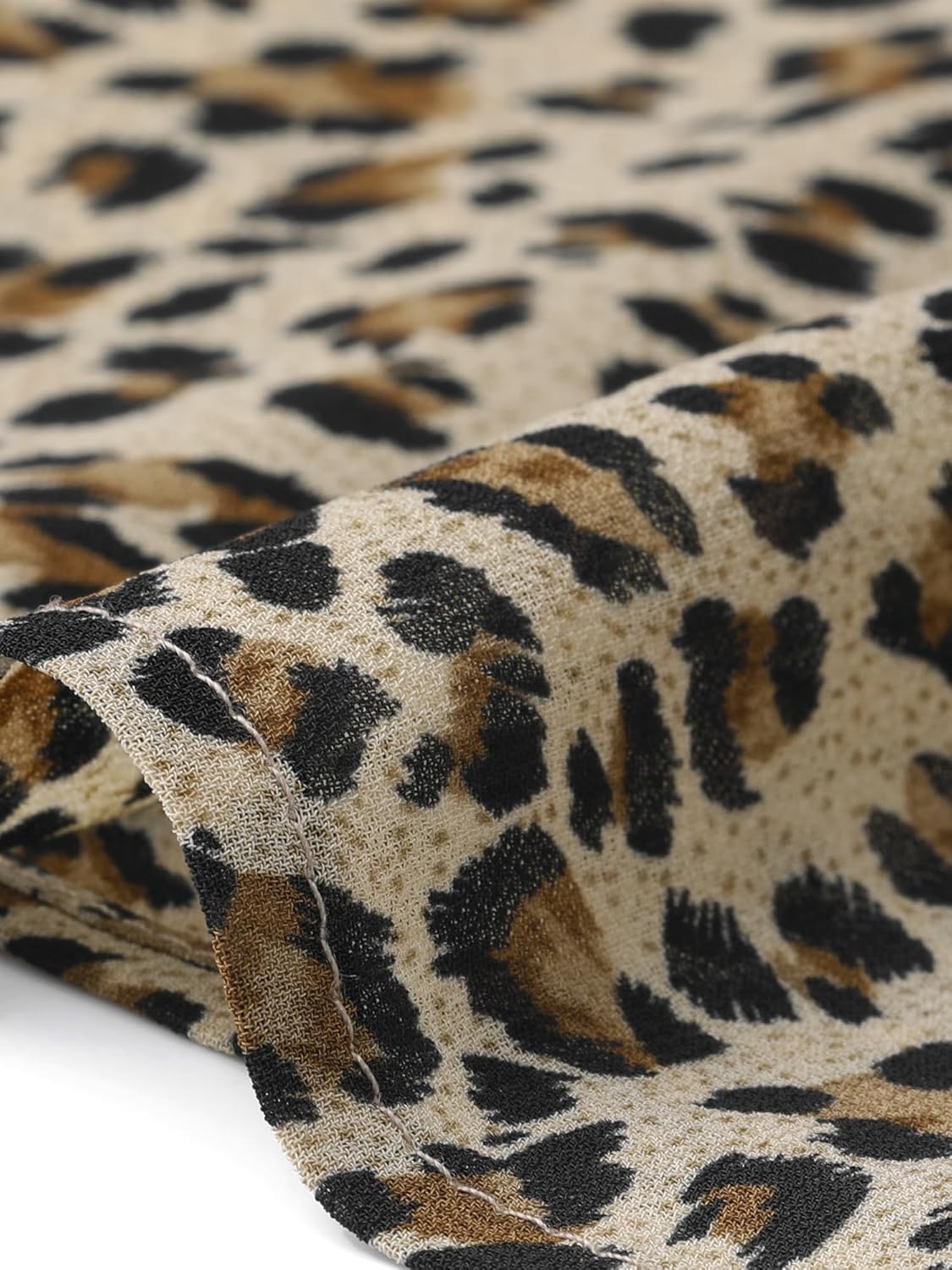 Allegra K Leopard Print Top for Women's Sleeveless V Neck Cheetah Ruffle Y2k Dressy Tank Top - Image 5