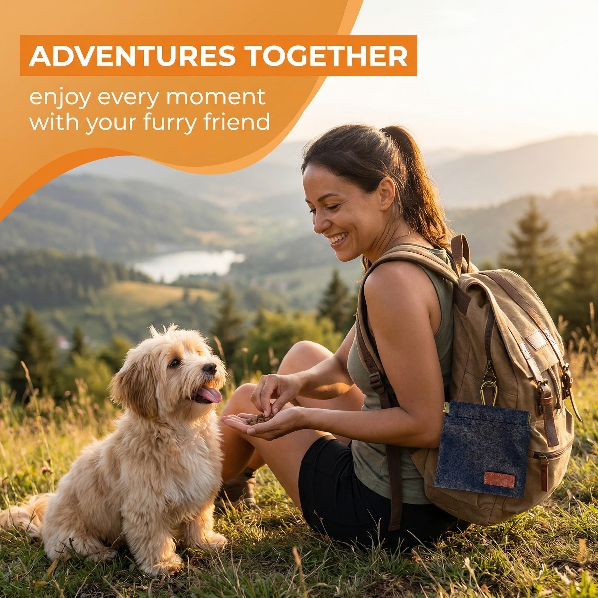 1 Pezzi Borsa Addestramento Cani con Porta Snack Integrato, Mani Libere e Moschettone, Porta Crocchette per Cani - Accessorio per Addestramento Professionale per Passeggiate, Agility