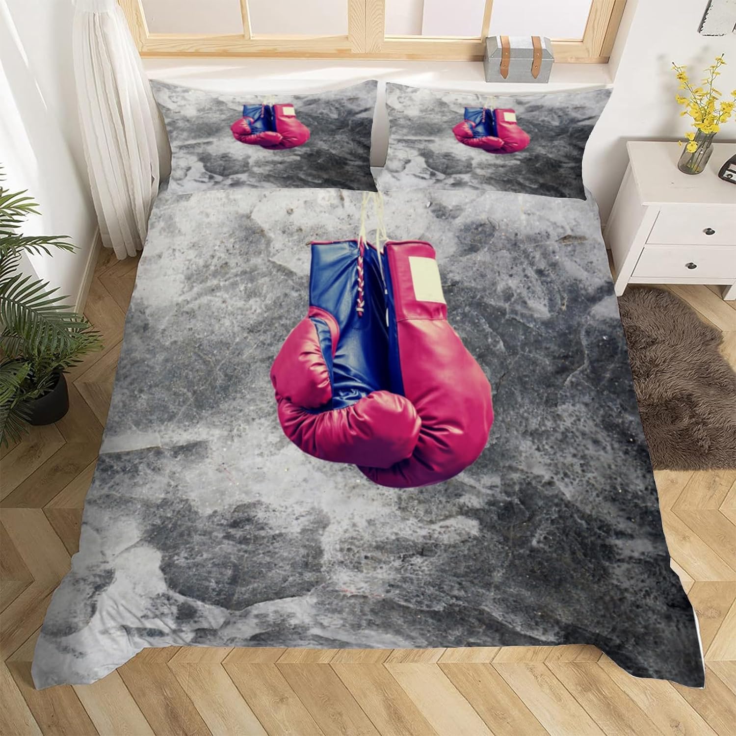 Housse de couette 220x240 boxe pour transformer l'ambiance d'une chambre d'adulte moderne