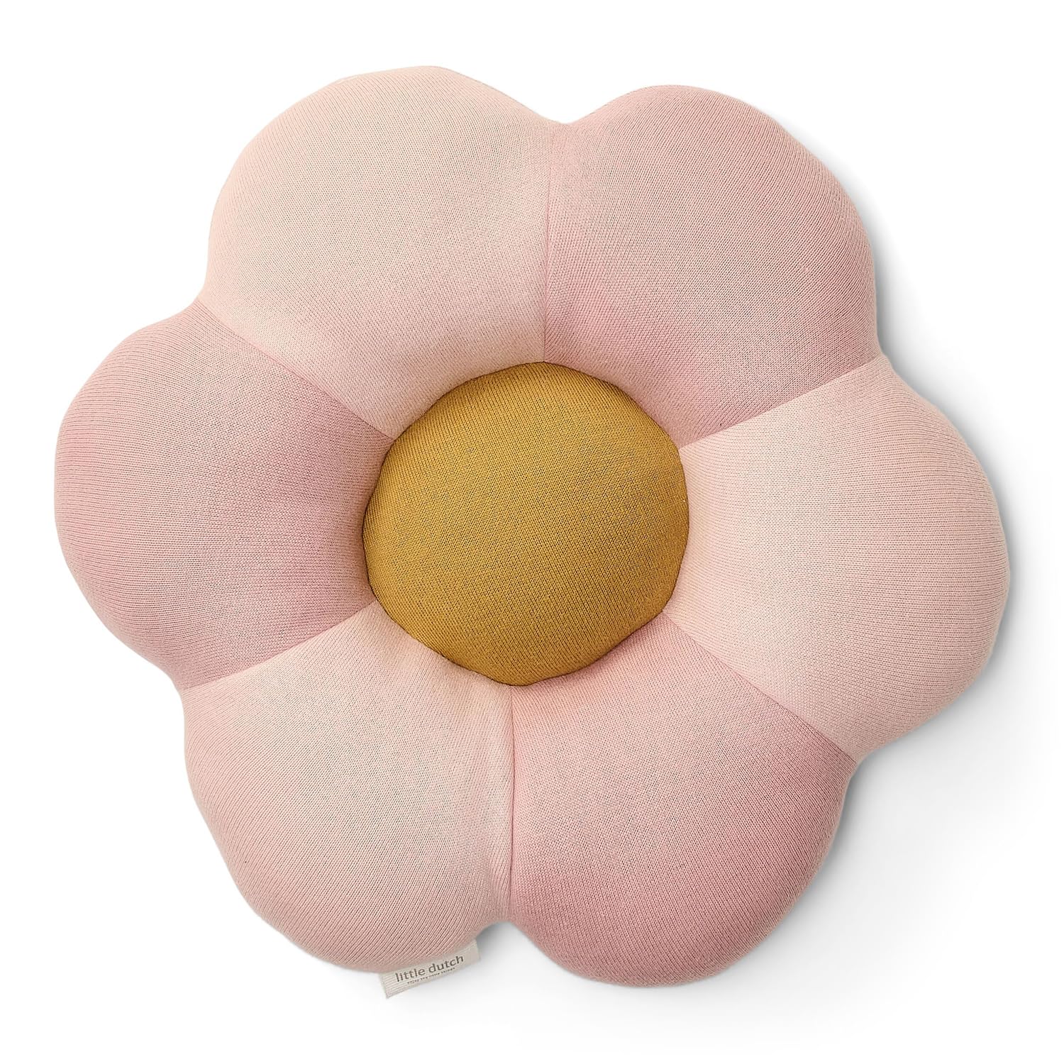 Little Dutch Kissen Kuschelkissen in Blumenform - Kinderkissen Strick - Dekokissen für Baby- & Kinderzimmer - für Mädchen - Fairy Garden rosa