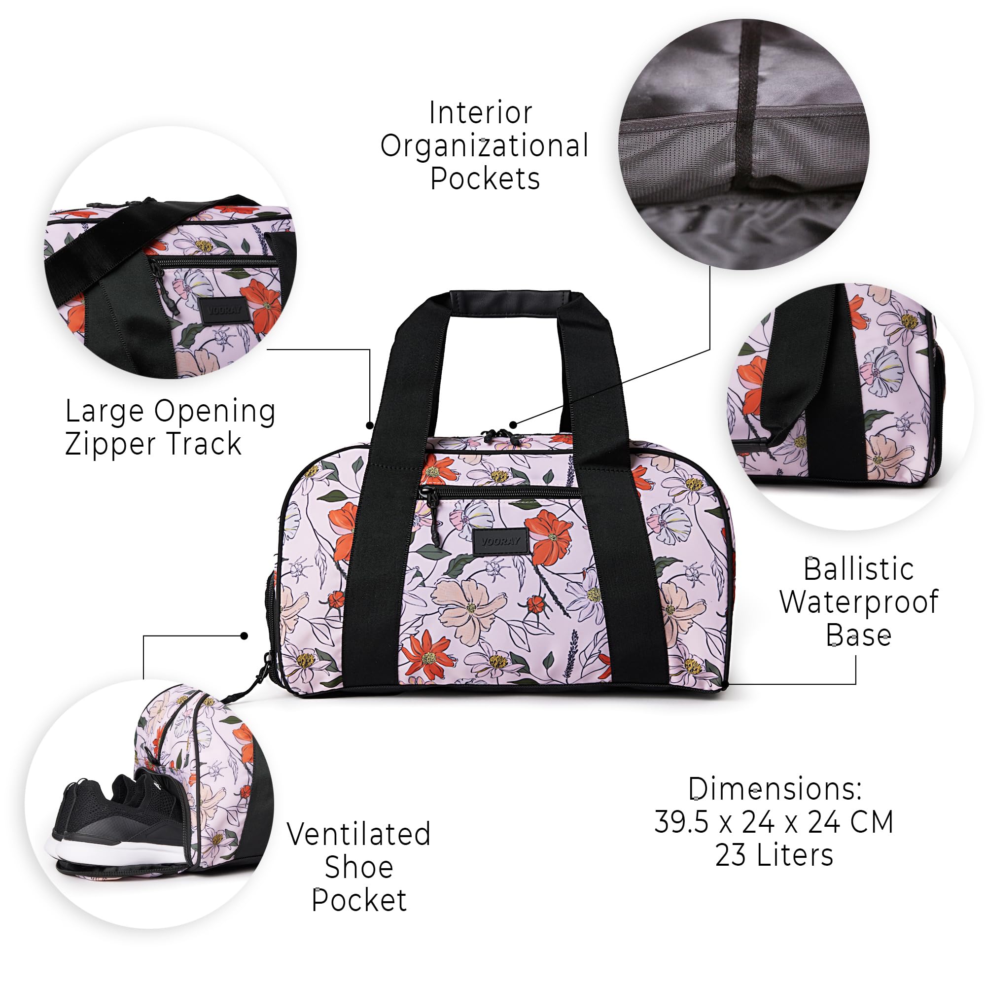 Vooray Burner Gym - Borsa sportiva compatta con tasca per scarpe, 39 cm, 23 l