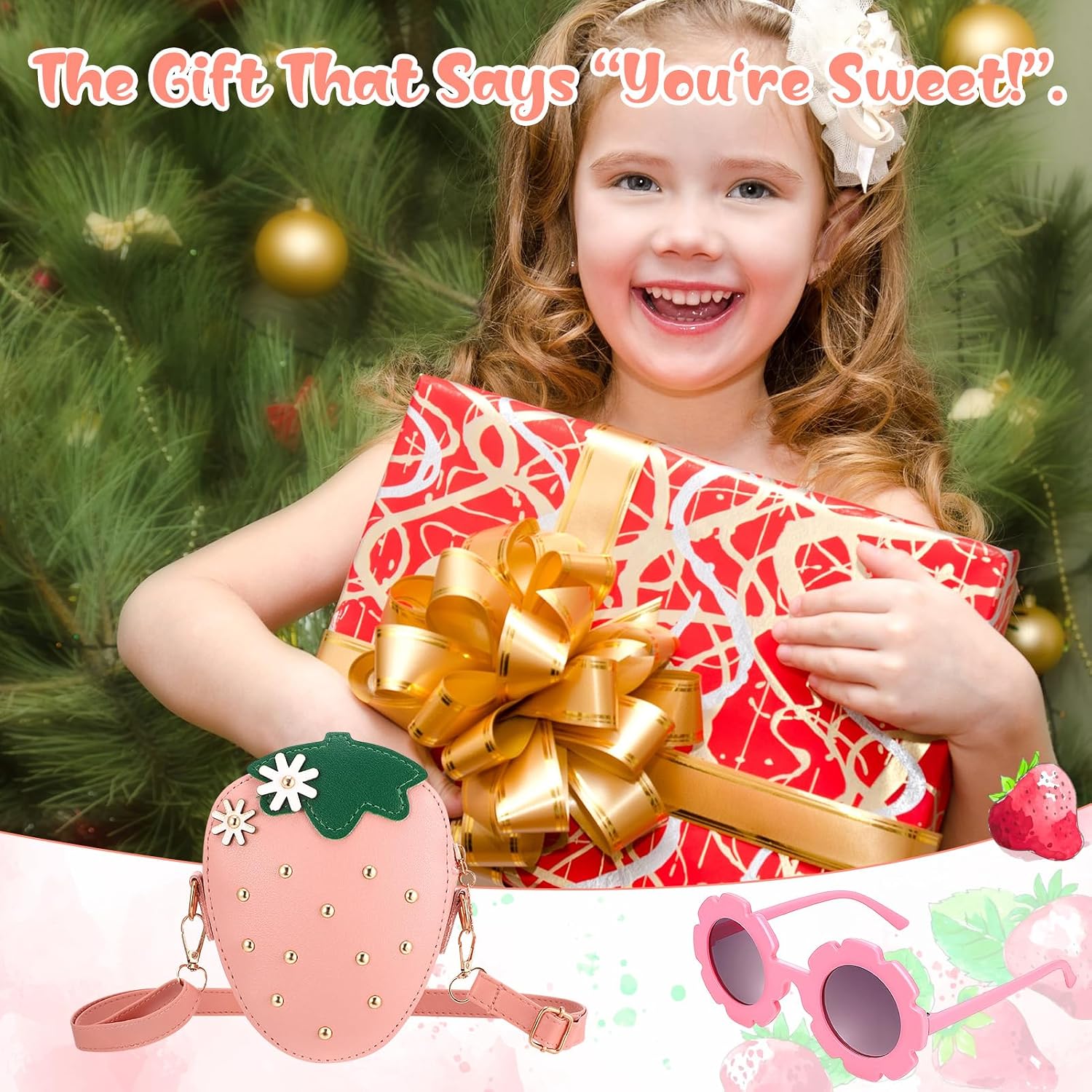 Purse for Girls, Accessories Gift Set Snap Hair Clip Bracelets | Cute Purse, Hair Clips, Stackable Bracelets, Sunglasses, for Girls, Birthday, and Party Favor