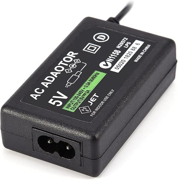 Caricabatterie AGF per Sony PSP compatibile con tutti i modelli -1000 / PSP-1004 / Brite PSP-3004) / PSP Slim & Lite (PSP-2000 / PSP-2004) / PSP Street (PSP-E1000 / PSP) Playstation Alimentatore - 5