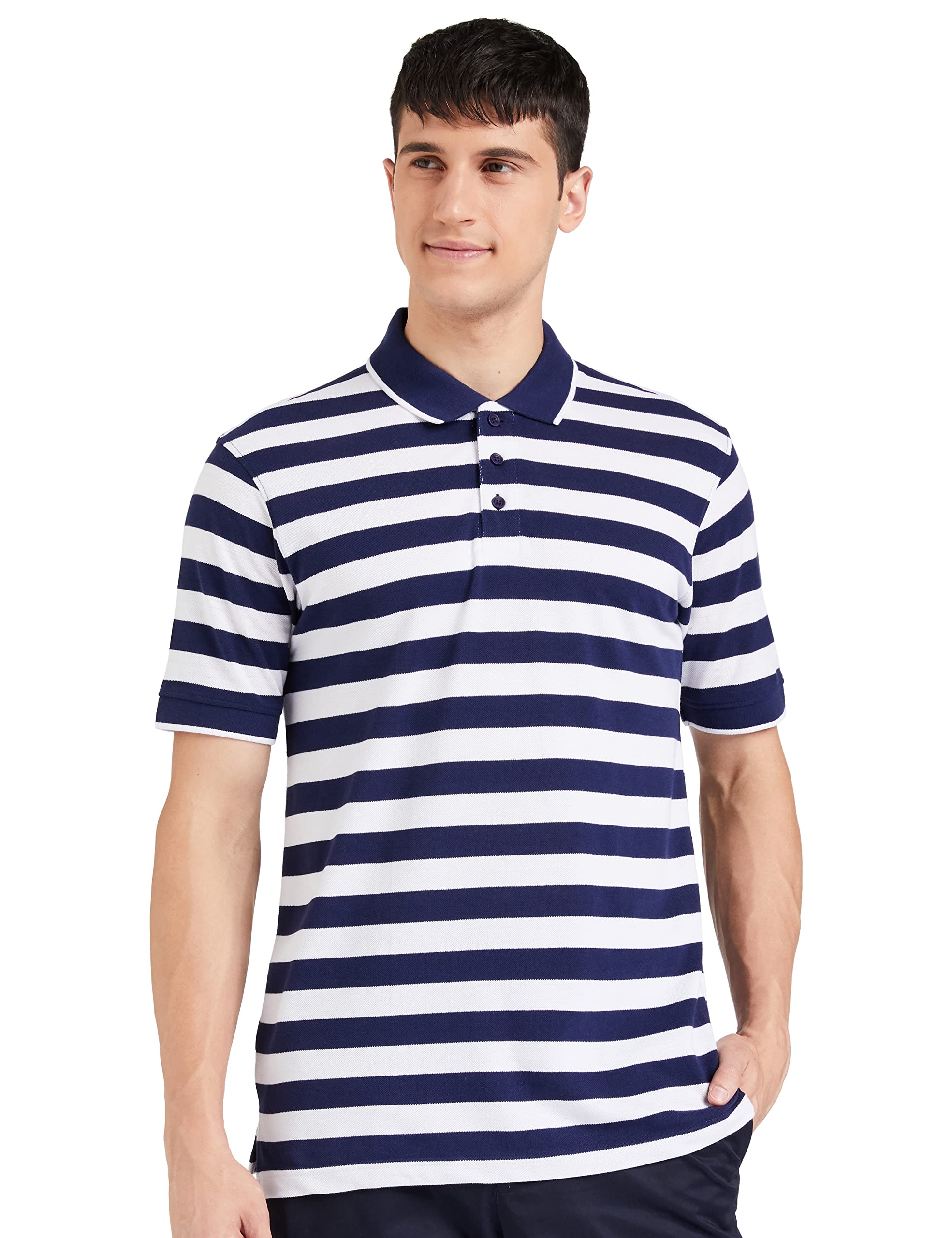 Sponsored Ad - Men's Cotton Rich Striped Polo Tshirts | Collar Tshirts | Half Sleeves - Regular Fit (Available in Plus Sizes)