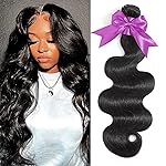 Body Wave Bundles 10A 1 Bundles Human Hair 100% Unprocessed Brazilian Virgin Raw Hair Bundles Extensions Double Weft Curly Weave Bundles Human Hair Natural Color Deals Full And Thick 26 Inch