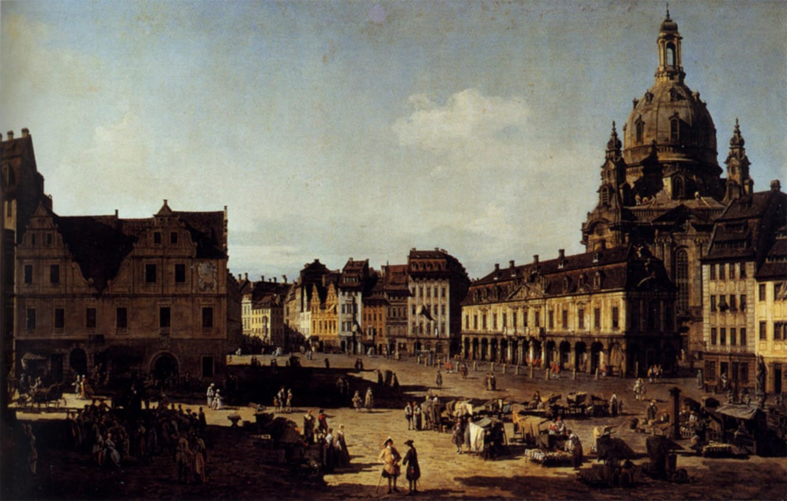 ARTXLXXBN Famous Painting Art Wall Decor Abstract Art Picture View of the New Market in Dresden by Bernardo Bellotto Animal Pictures for Home Decor 60x90cm