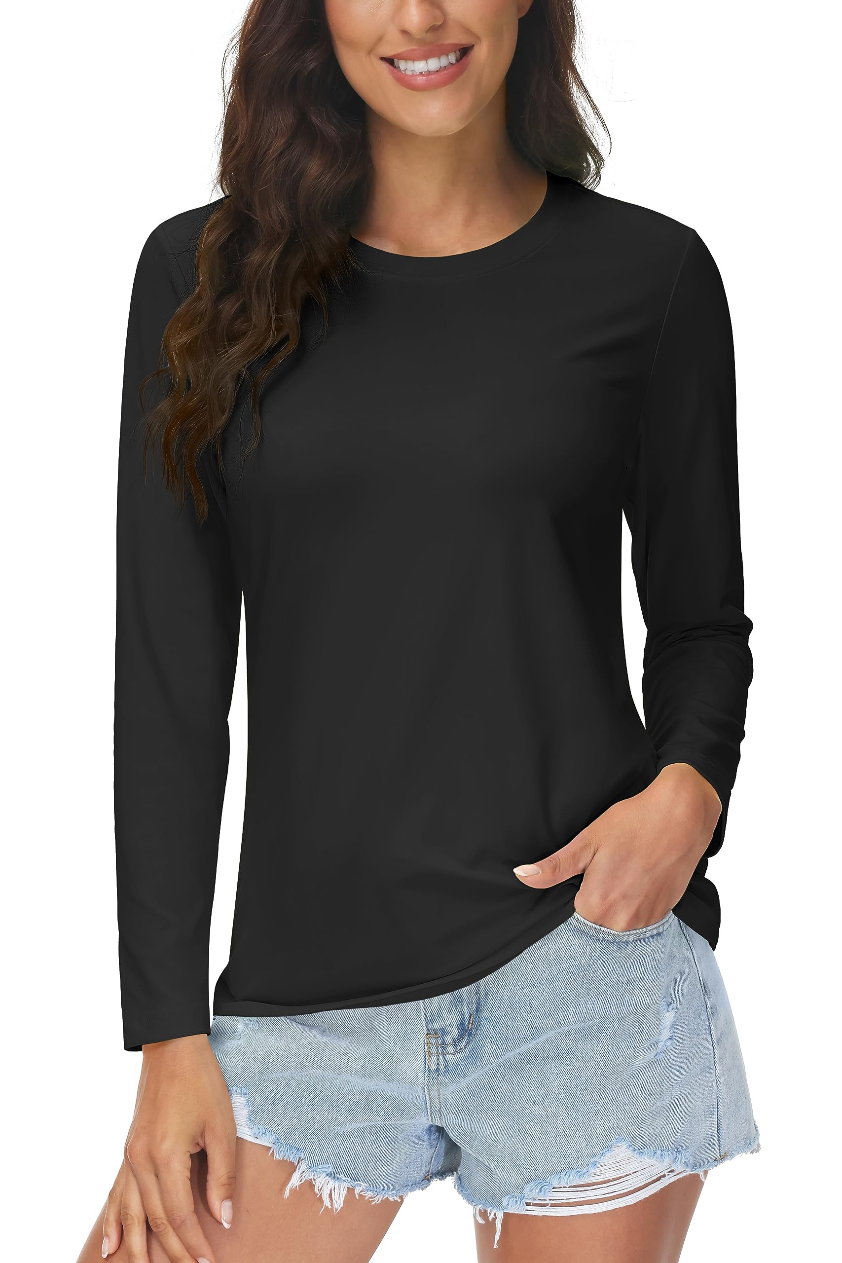 MAGCOMSEN SPF Shirts for Women Long Sleeve Quick Dry Lightweight T-Shirts Athletic Running Hiking Workout Tops